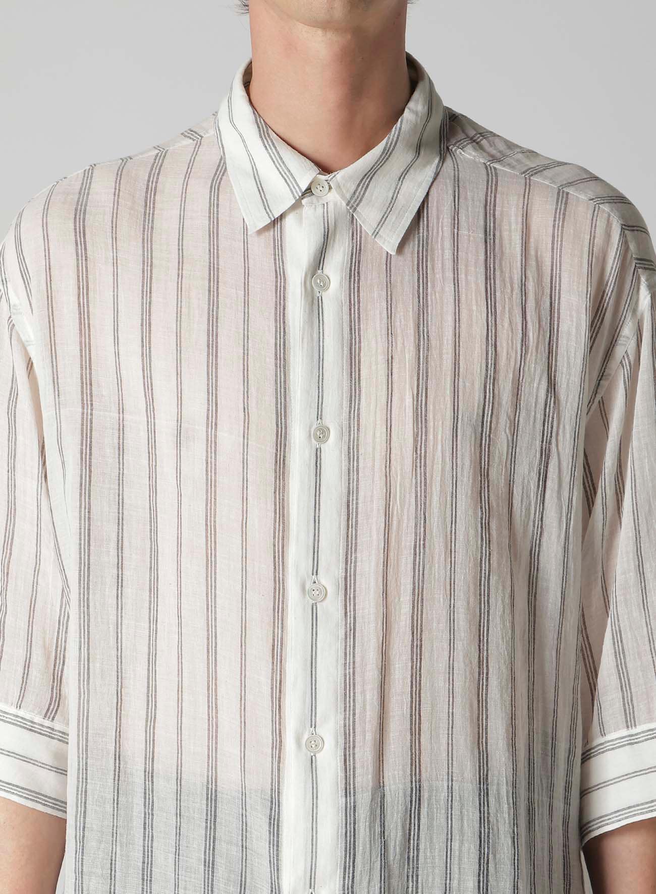 KHADI STRIPE SHORT SLEEVE BLOUSE