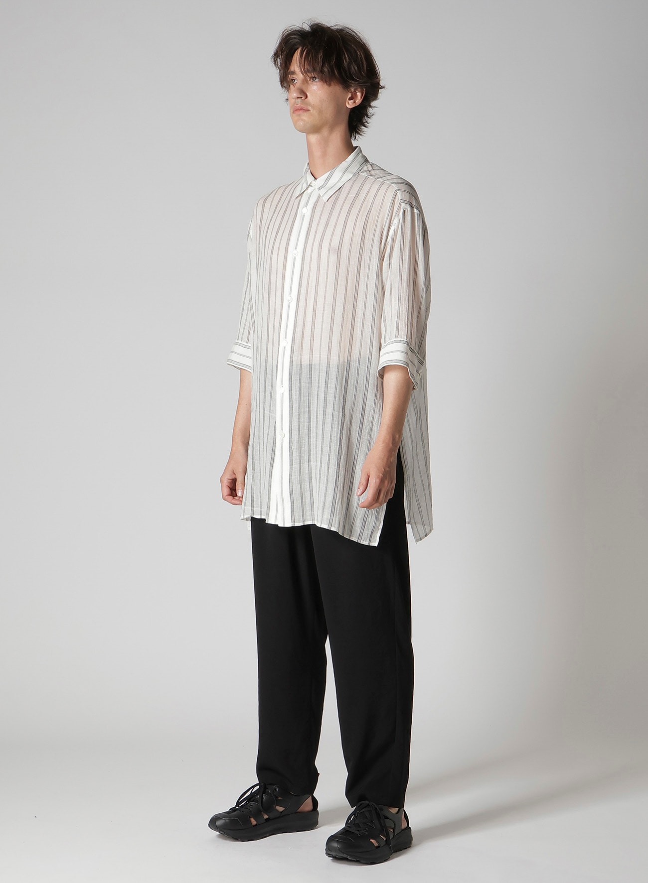 KHADI STRIPE SHORT SLEEVE BLOUSE