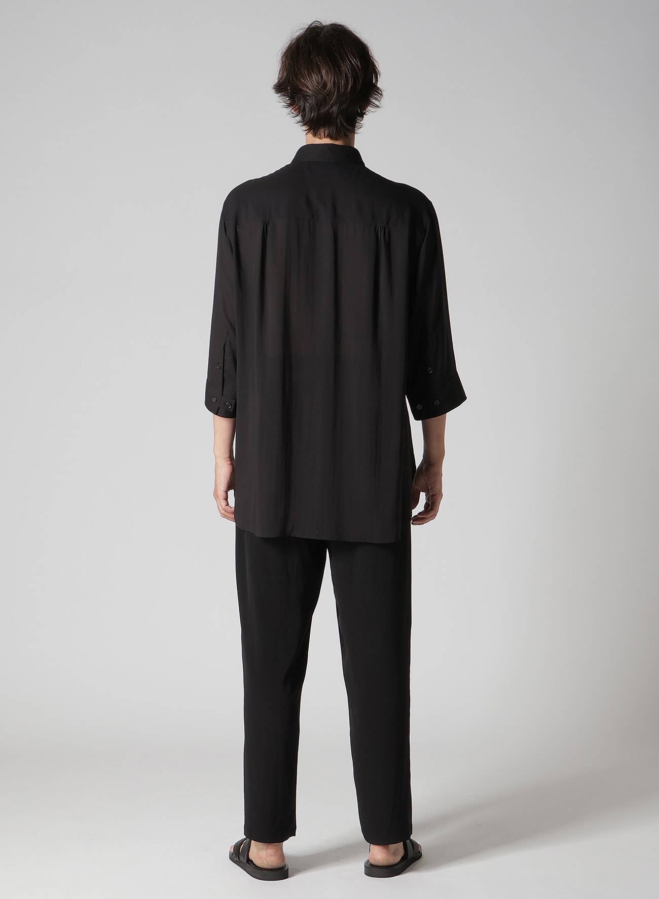 CELLULOSE LAWN PIN TUCK SHORT SLEEVE BLOUSE