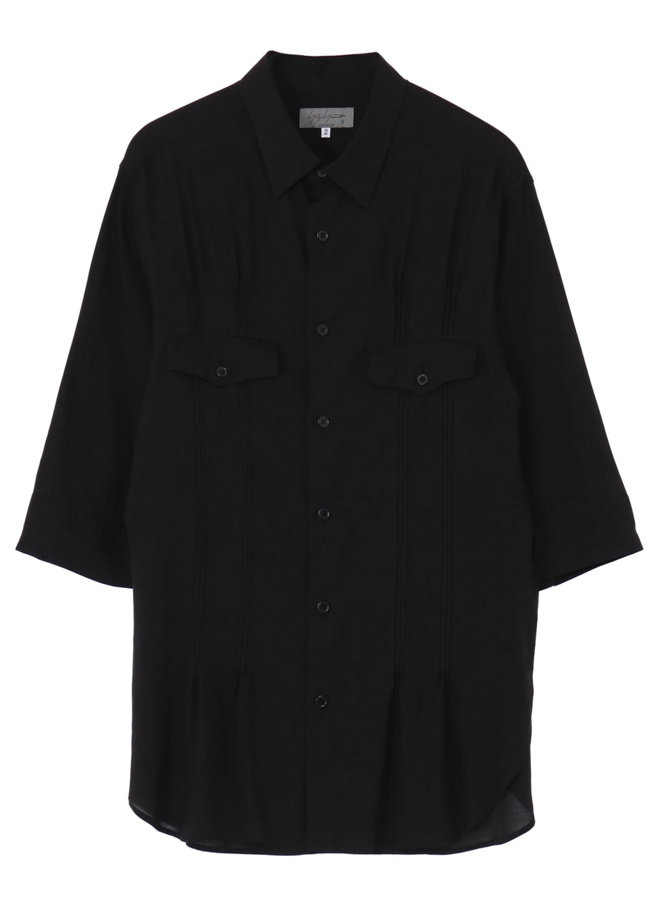 CELLULOSE LAWN PIN TUCK SHORT SLEEVE BLOUSE