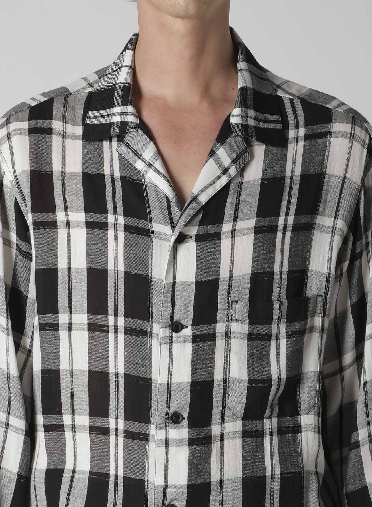 KHADI PLAID LONG SLEEVE BLOUSE