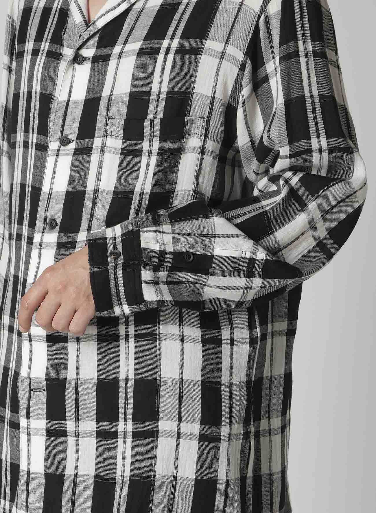 KHADI PLAID LONG SLEEVE BLOUSE
