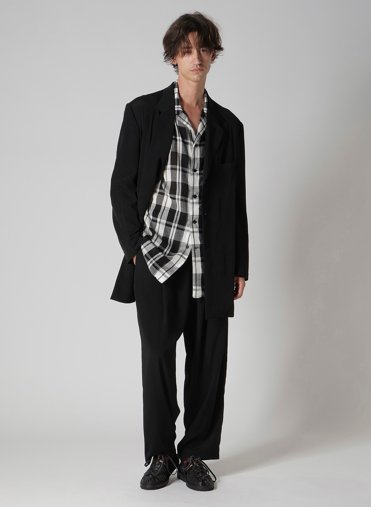 KHADI PLAID LONG SLEEVE BLOUSE