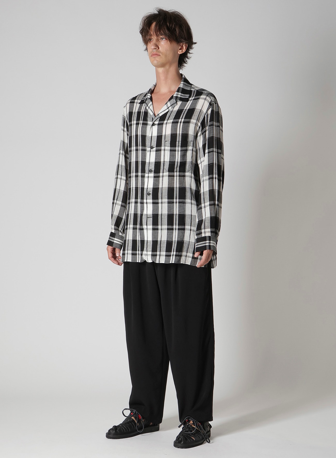 KHADI PLAID LONG SLEEVE BLOUSE