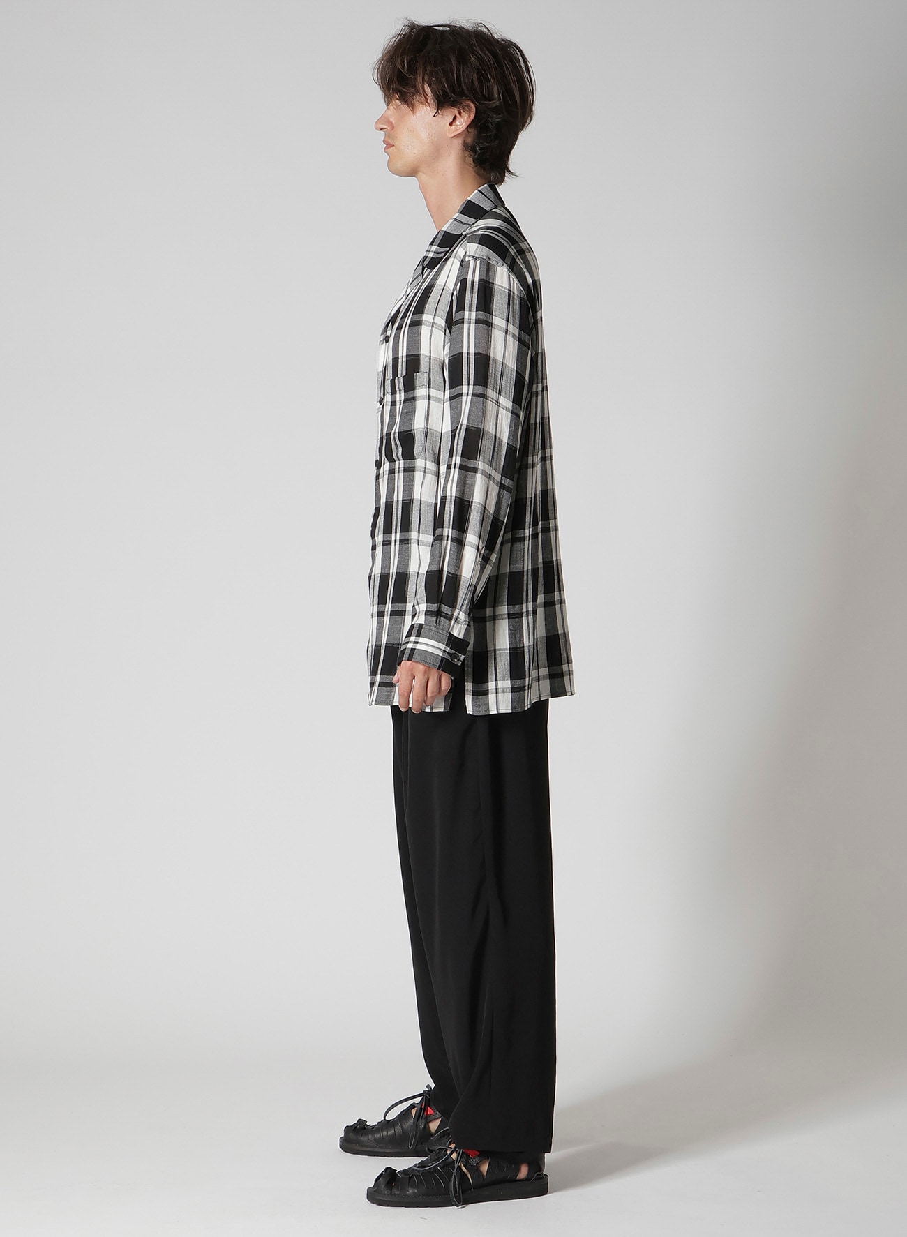KHADI PLAID LONG SLEEVE BLOUSE