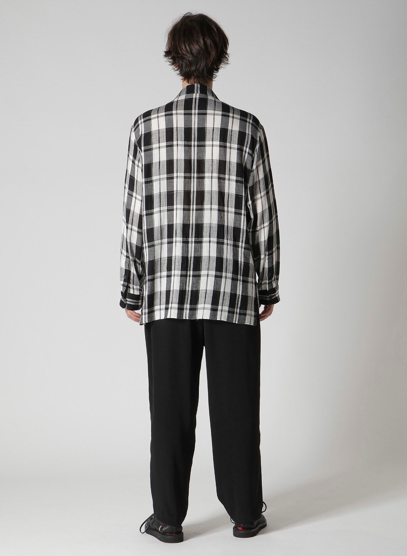 KHADI PLAID LONG SLEEVE BLOUSE