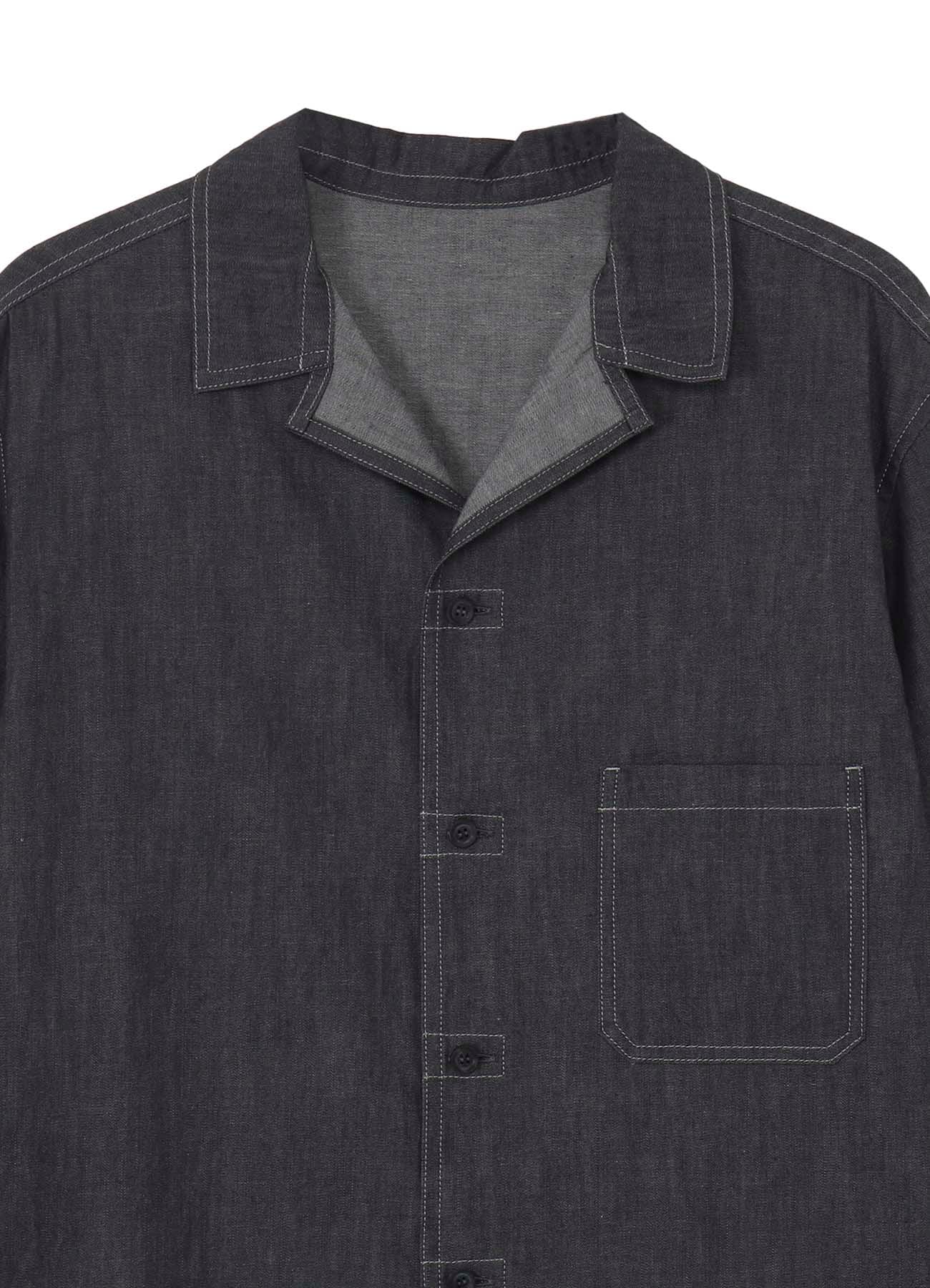 <PIECE UNIQUE/AOYAMA>5.5OZ GREY DENIM SHORT SLEEVE BLOUSE