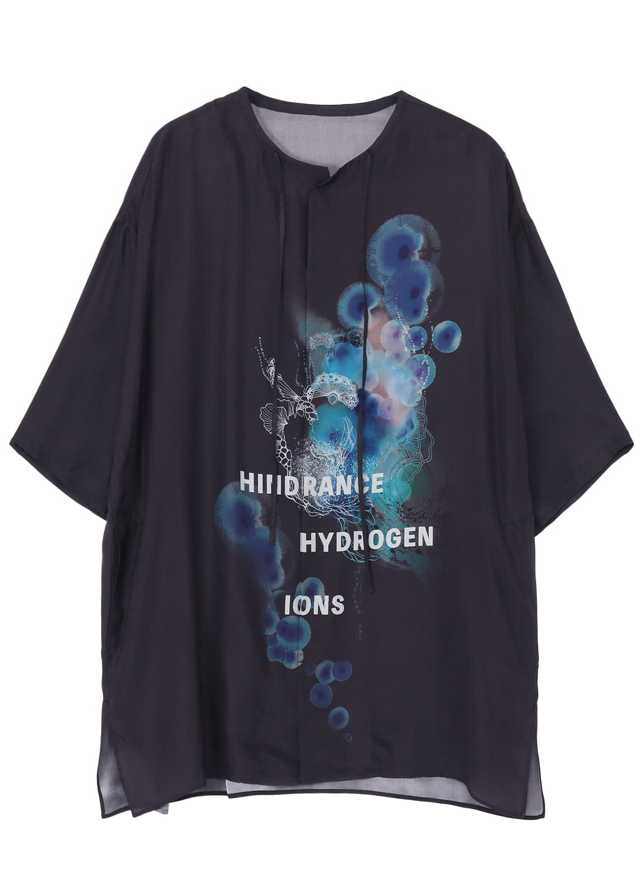 CORAL WATERCOLOR GUESSETED SHORT SLEEVE BLOUSE