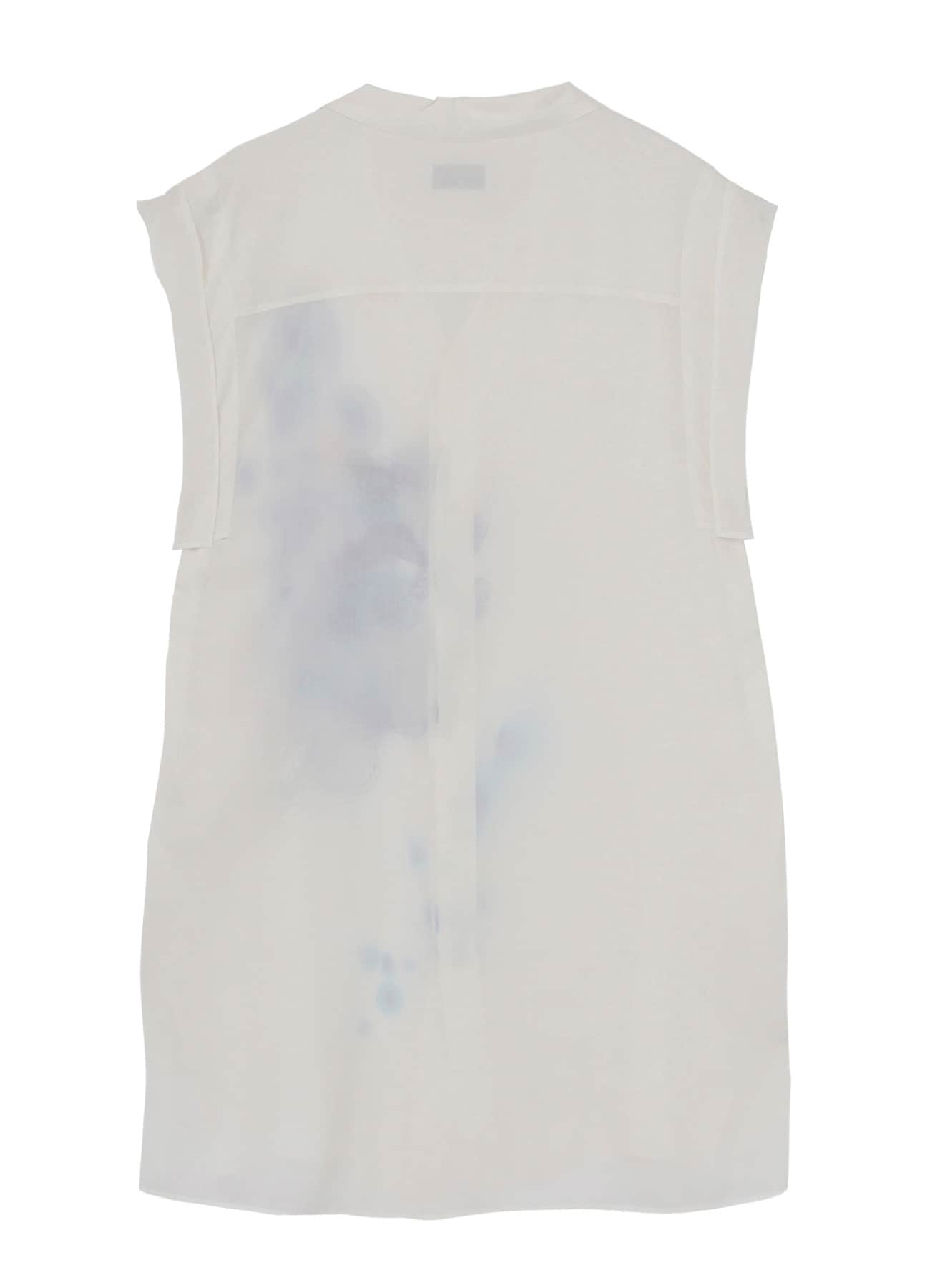 <PIECE UNIQUE/AOYAMA>WHITE CORAL OPEN COLLAR SLEEVELESS BLOUSE