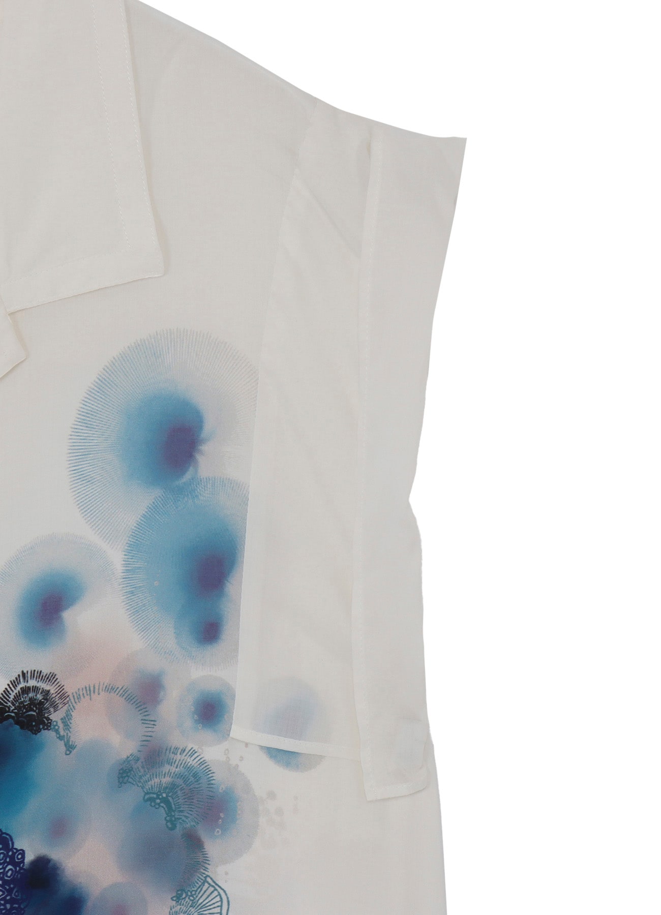 <PIECE UNIQUE/AOYAMA>WHITE CORAL OPEN COLLAR SLEEVELESS BLOUSE