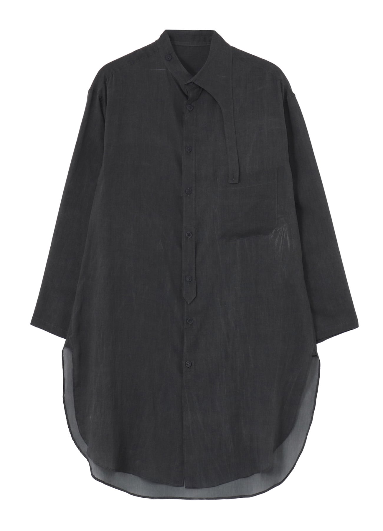 PIGMENT COATING WASH ASYMMETRIC LONG BLOUSE