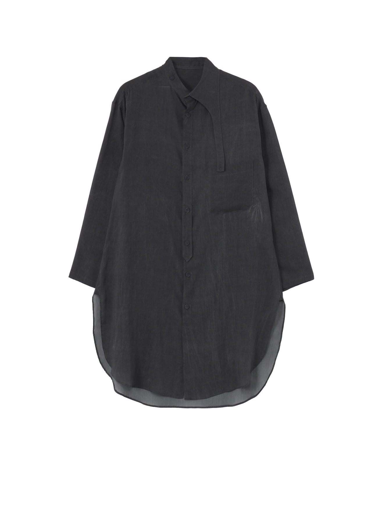 PIGMENT COATING WASH ASYMMETRIC LONG BLOUSE