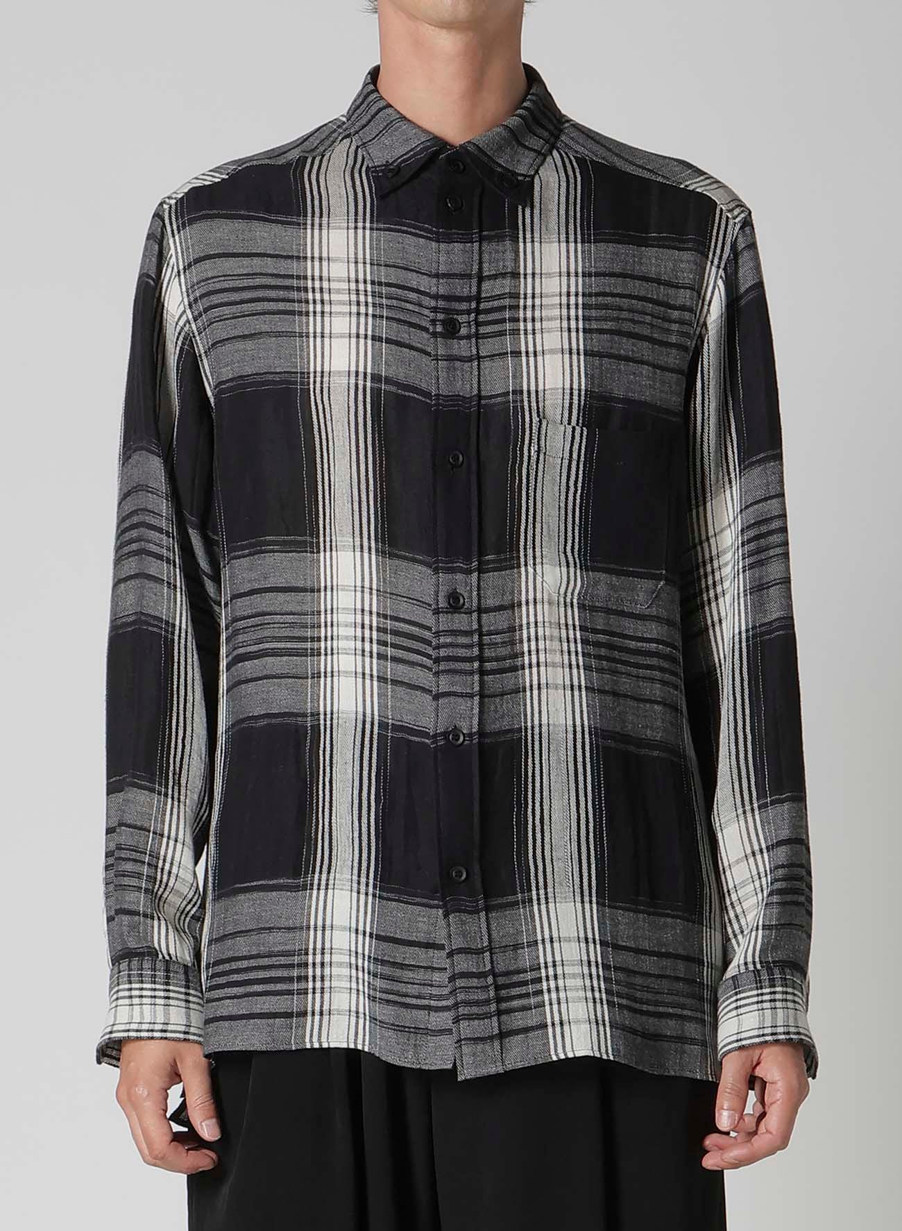 C/ HEMP PLAID BOTTUN DOWN BLOUSE