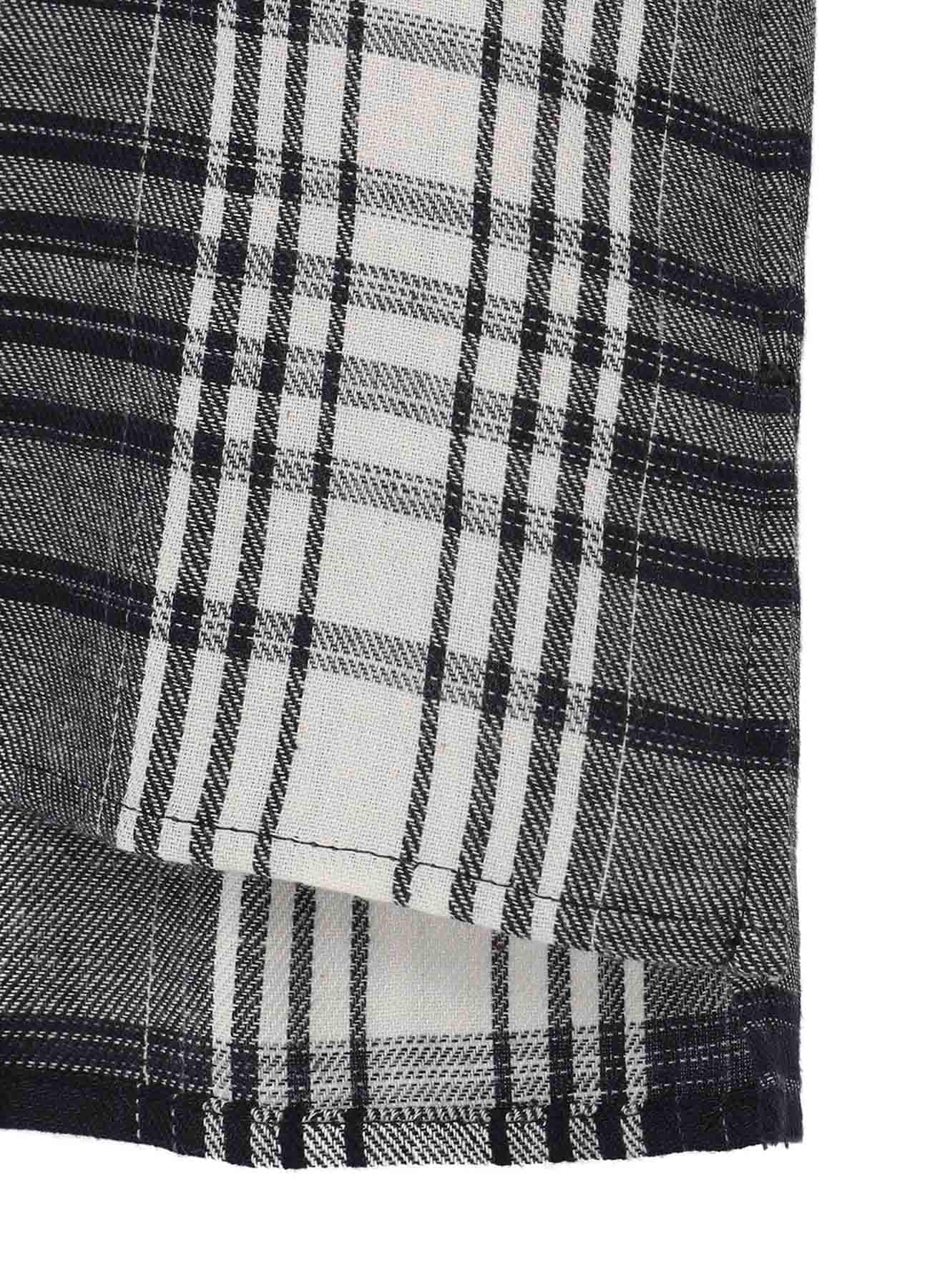 C/ HEMP PLAID BOTTUN DOWN BLOUSE