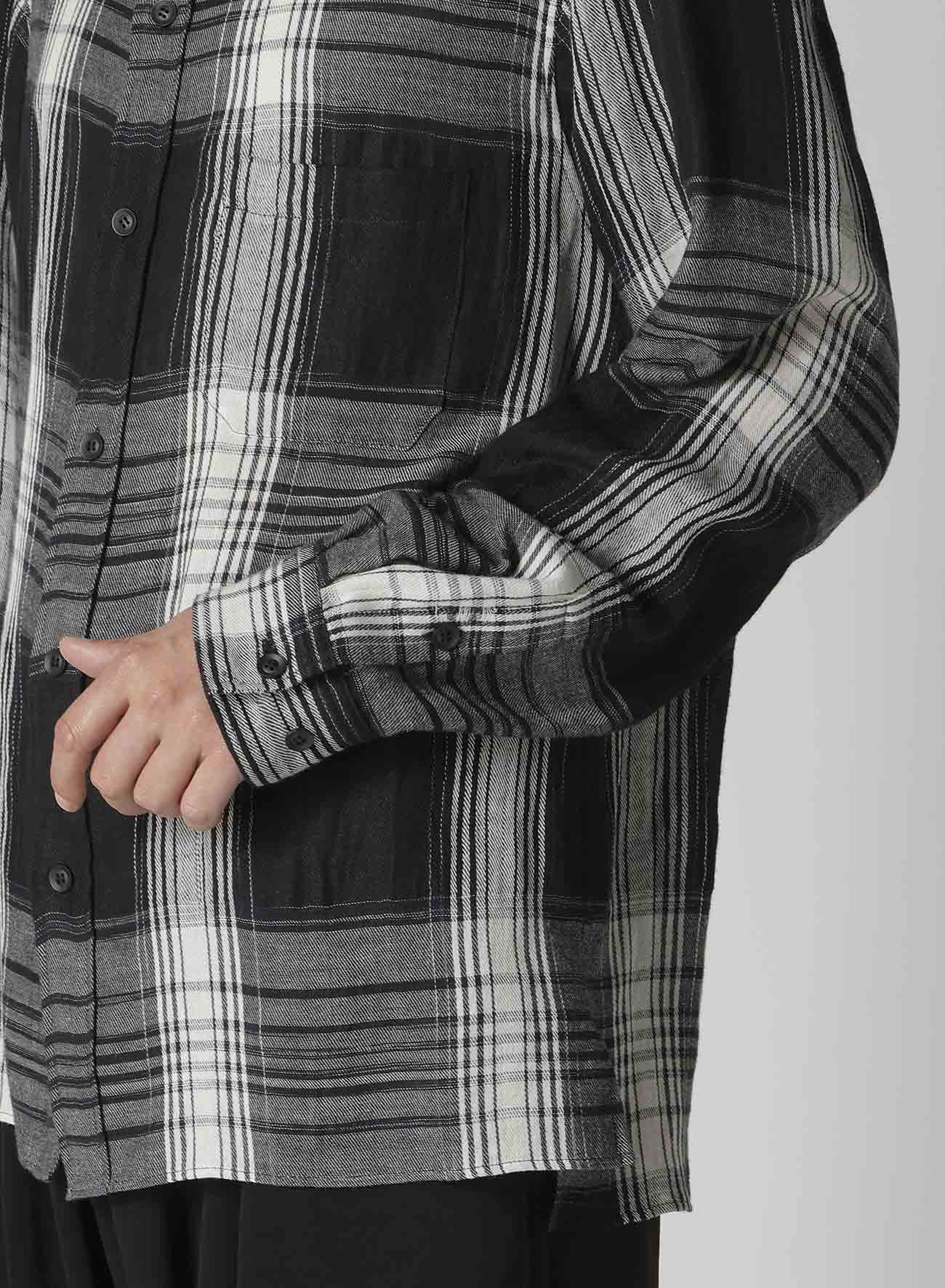 C/ HEMP PLAID BOTTUN DOWN BLOUSE