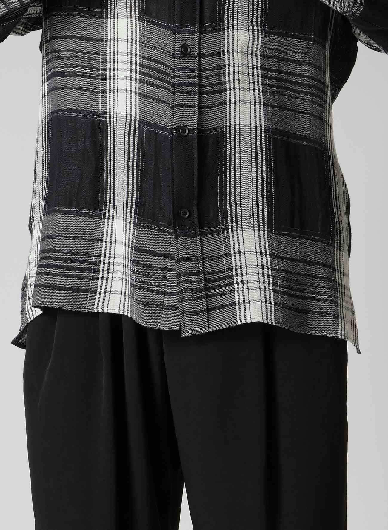 C/ HEMP PLAID BOTTUN DOWN BLOUSE