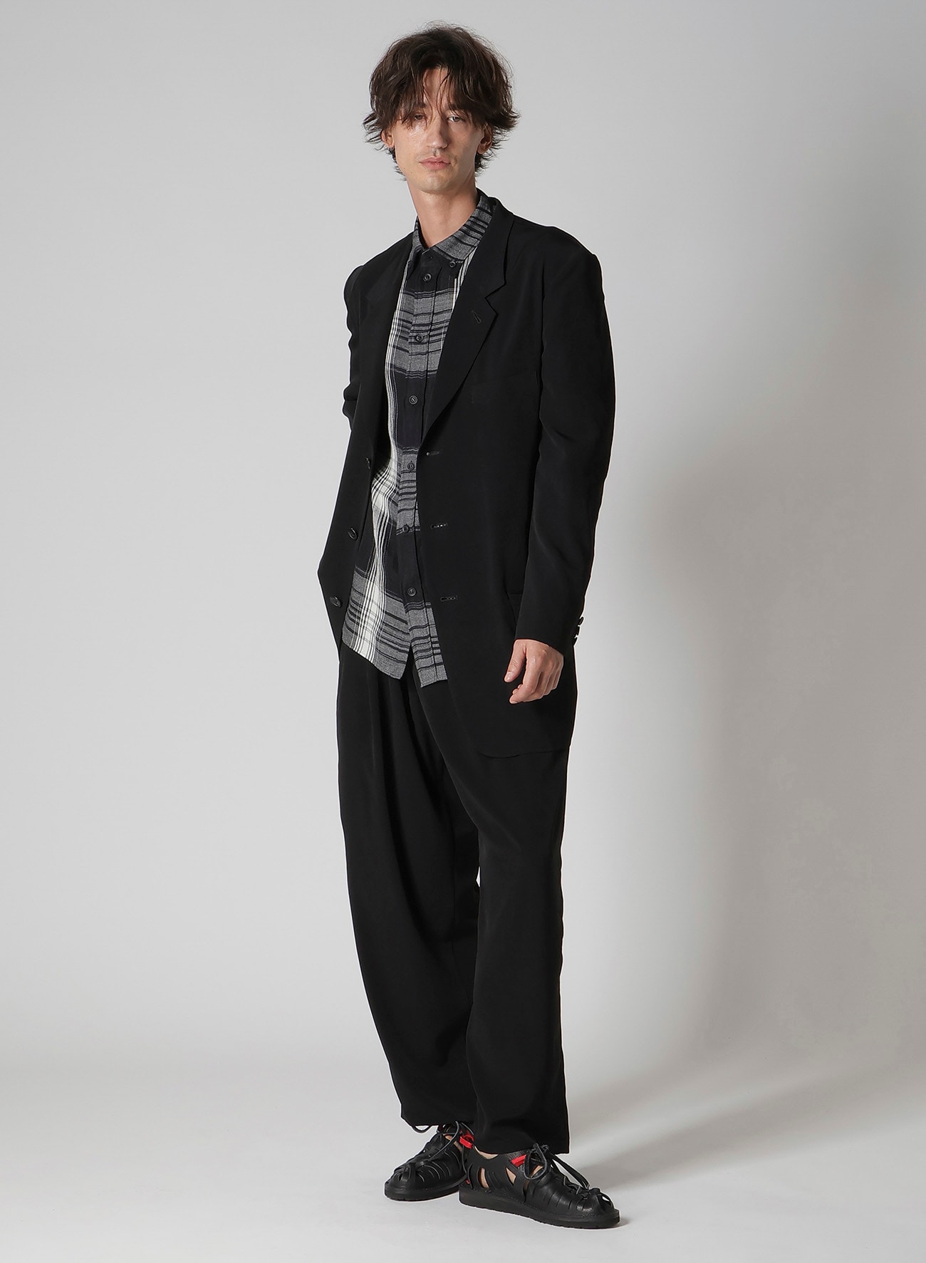 C/ HEMP PLAID BOTTUN DOWN BLOUSE