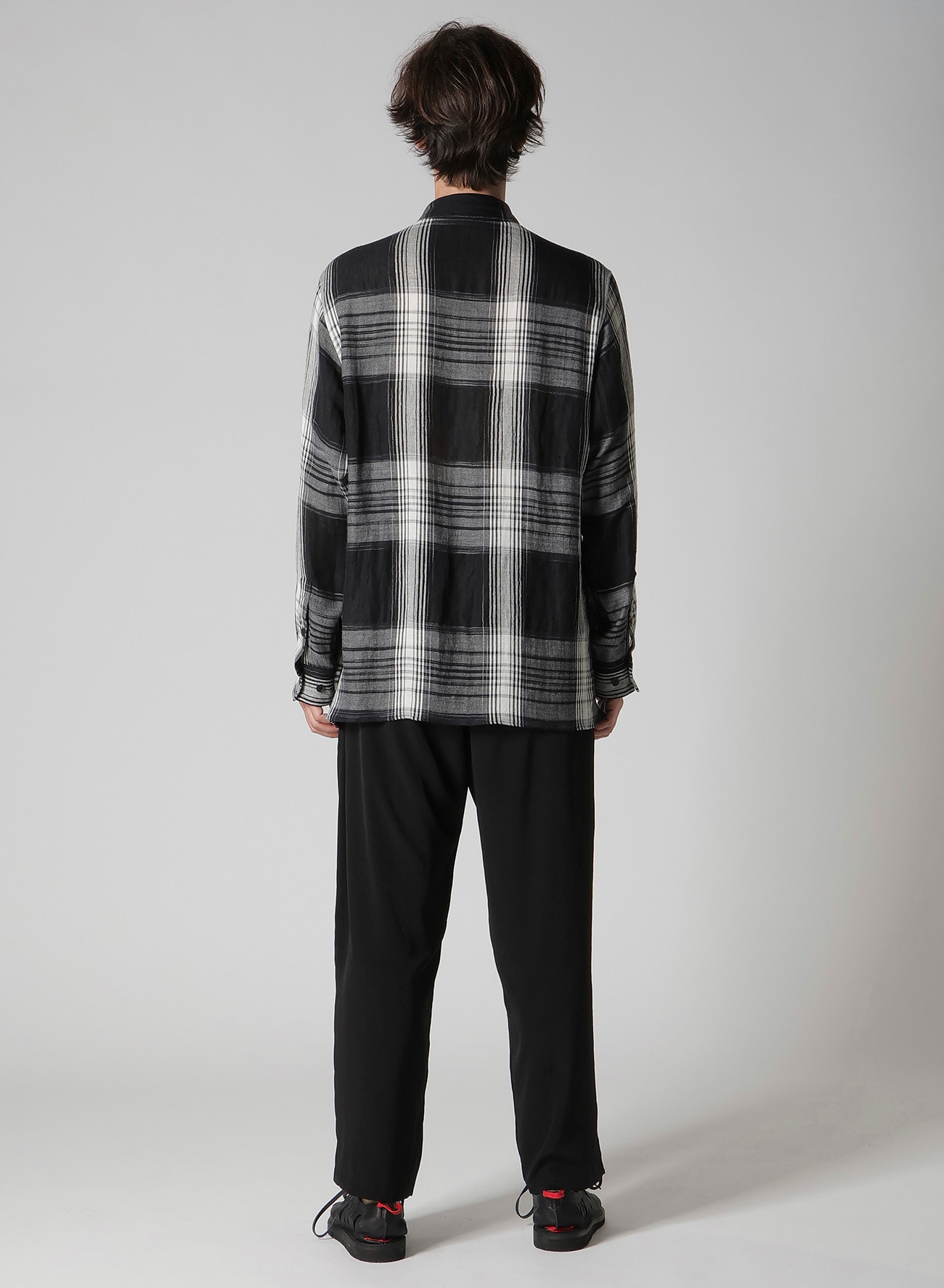 C/ HEMP PLAID BOTTUN DOWN BLOUSE