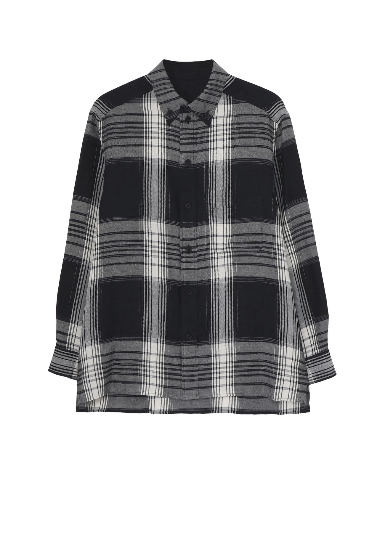 C/ HEMP PLAID BOTTUN DOWN BLOUSE
