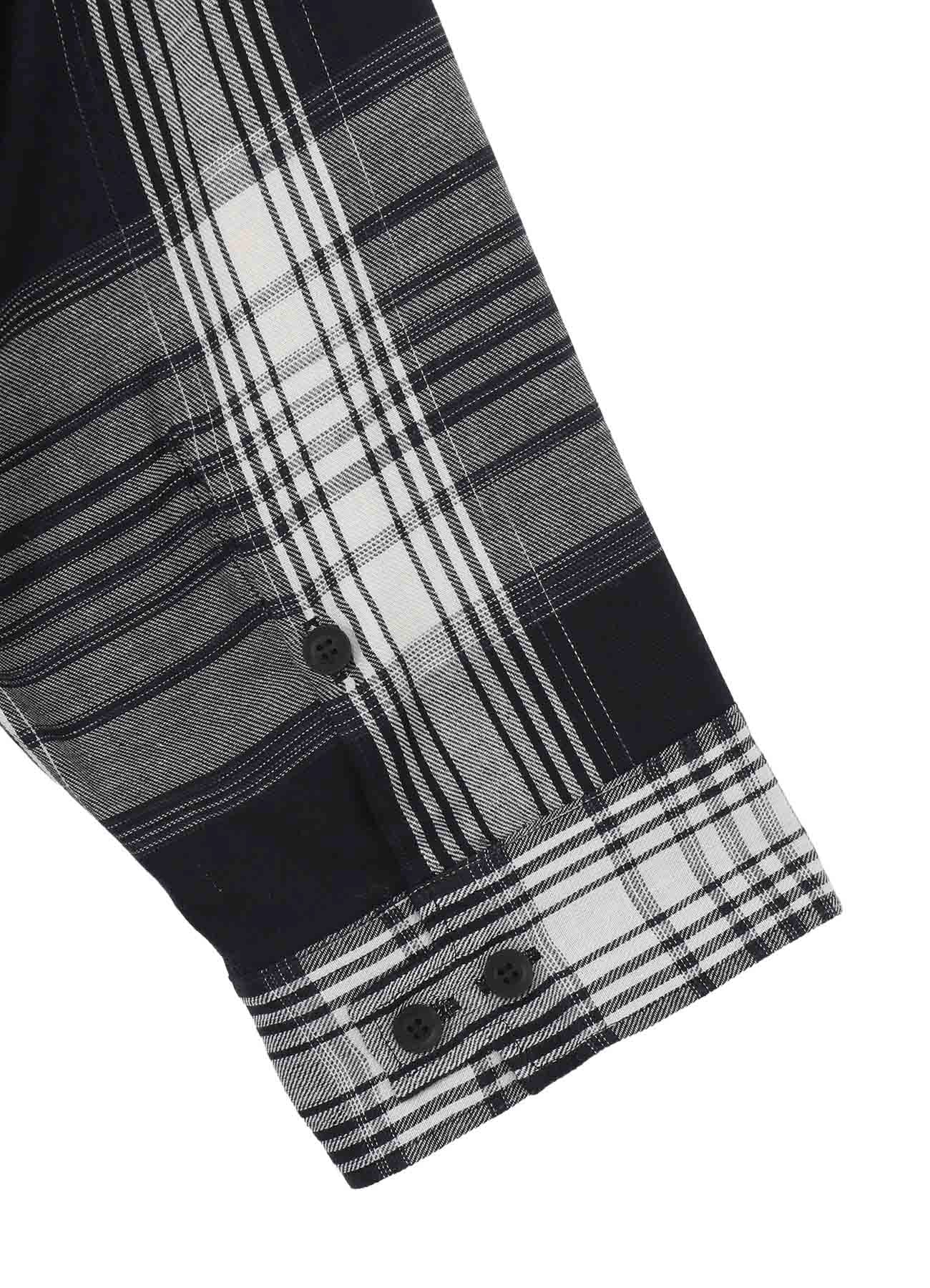 C/ HEMP PLAID BOTTUN DOWN SHORT SLEEVE BLOUSE