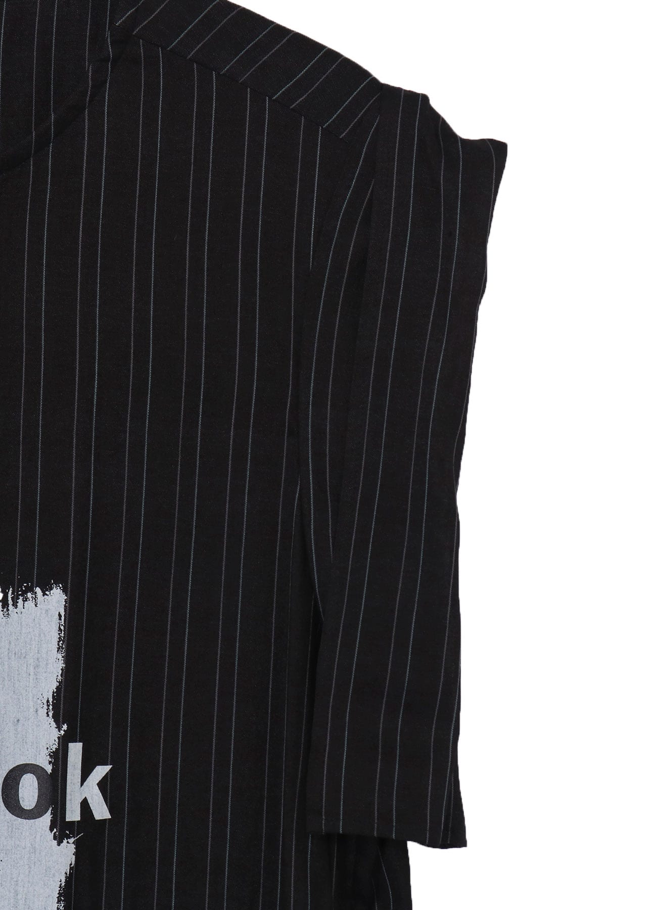 MESSAGE PRINTED ST SLEEVE PLACKET BLOUSE