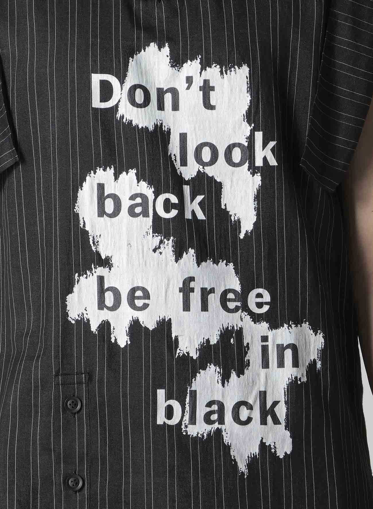 MESSAGE PRINTED ST SLEEVE PLACKET BLOUSE