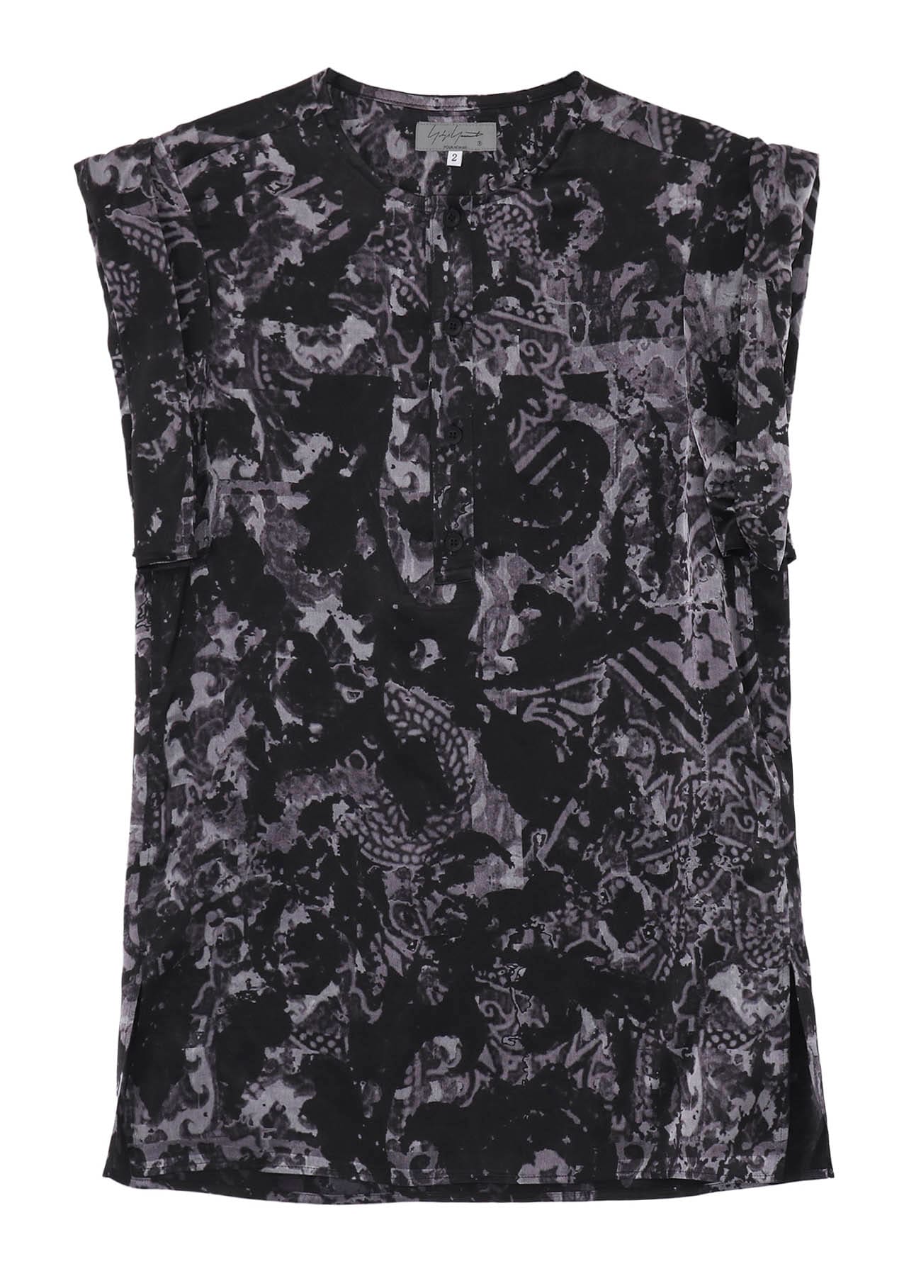 SEA/LINING SHORT SLEEVE PLACKET BLOUSE