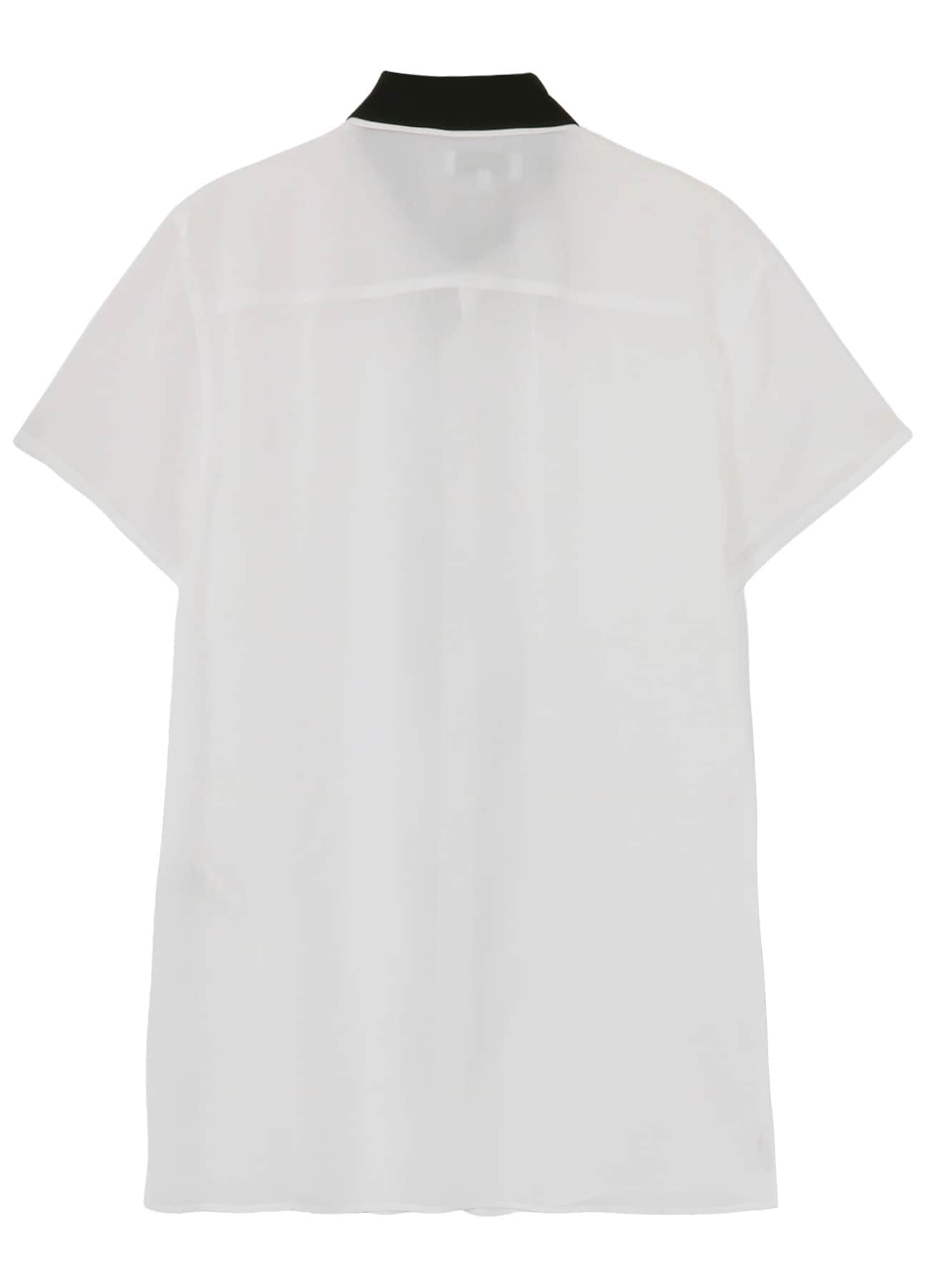 CELLULOSE LAWN BLACK AND WHITE DOUBLE COLLAR BLOUSE