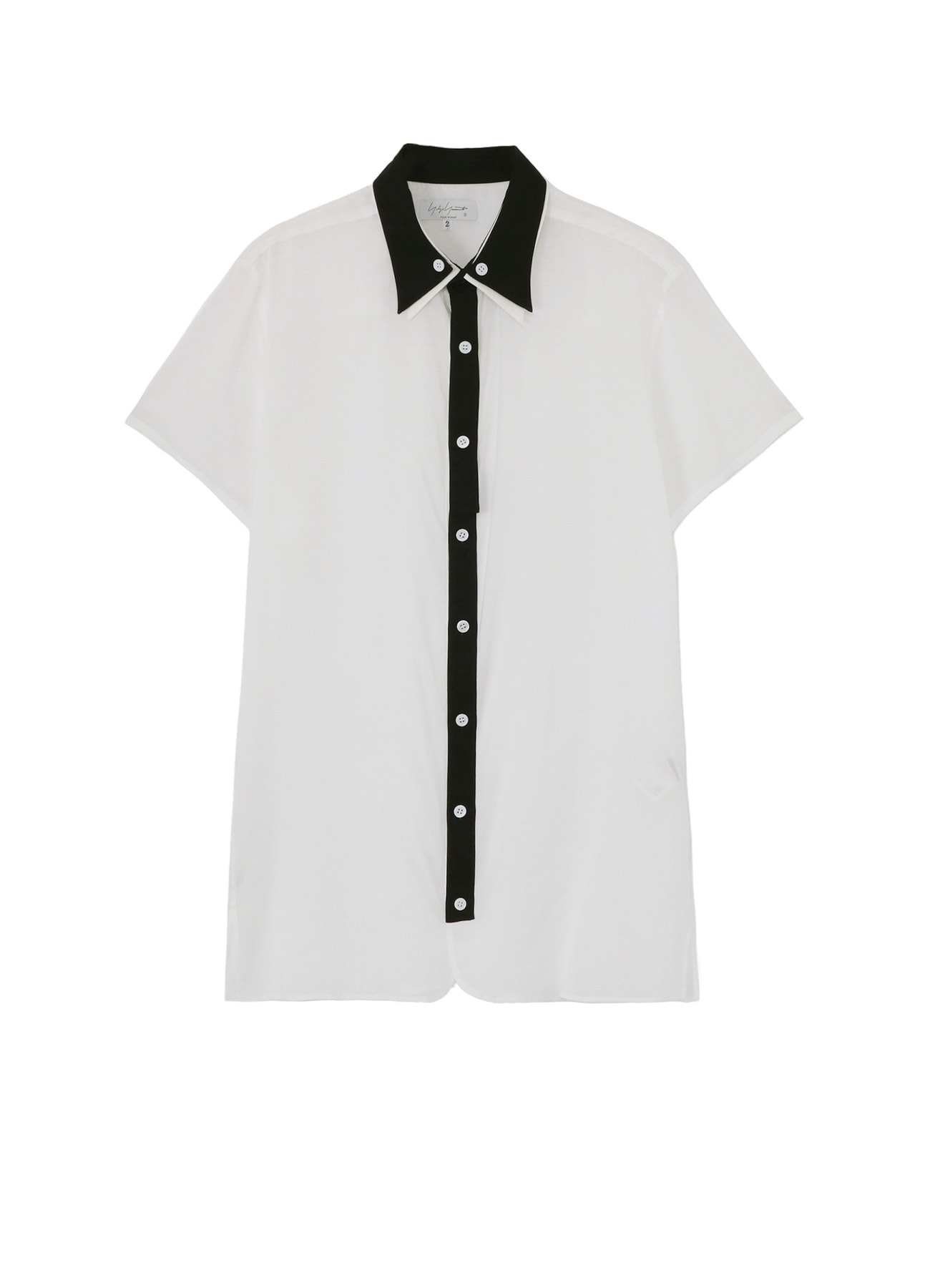 CELLULOSE LAWN BLACK AND WHITE DOUBLE COLLAR BLOUSE
