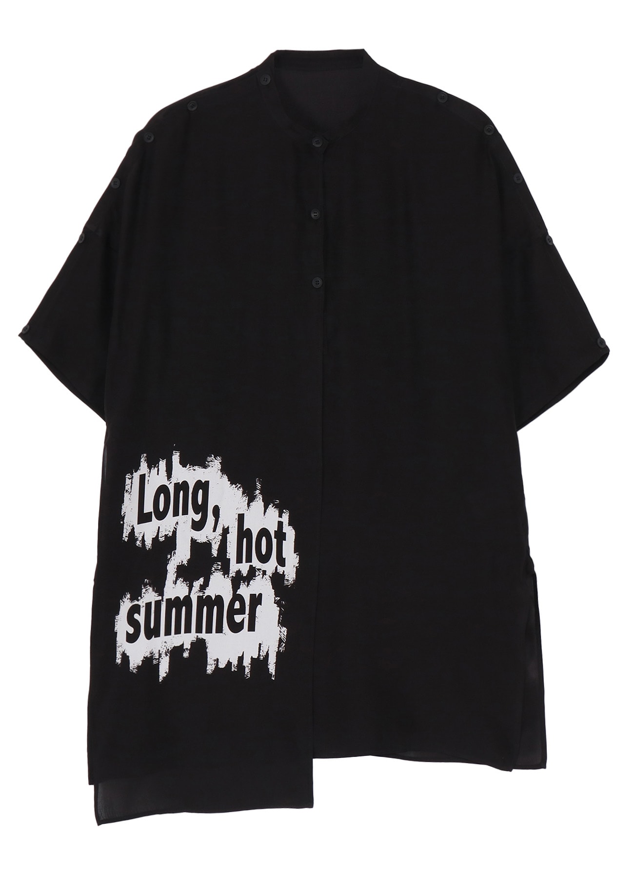 LONG HOT SUMMER DOUBLE COVERED SHORT SLEEVE BLOUSE