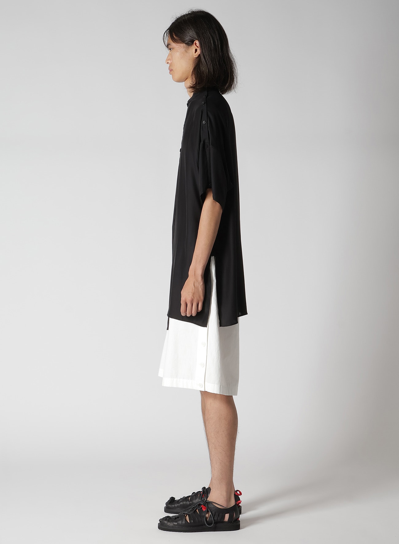 LONG HOT SUMMER DOUBLE COVERED SHORT SLEEVE BLOUSE