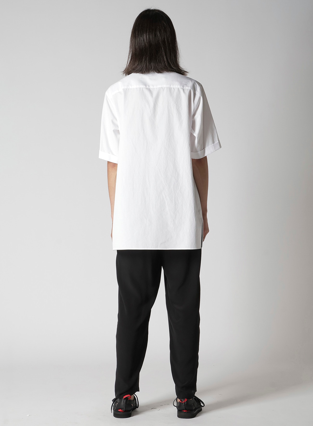 COTTON BROAD  BLACK AND WHITE ASYMMETRIC BLOUSE