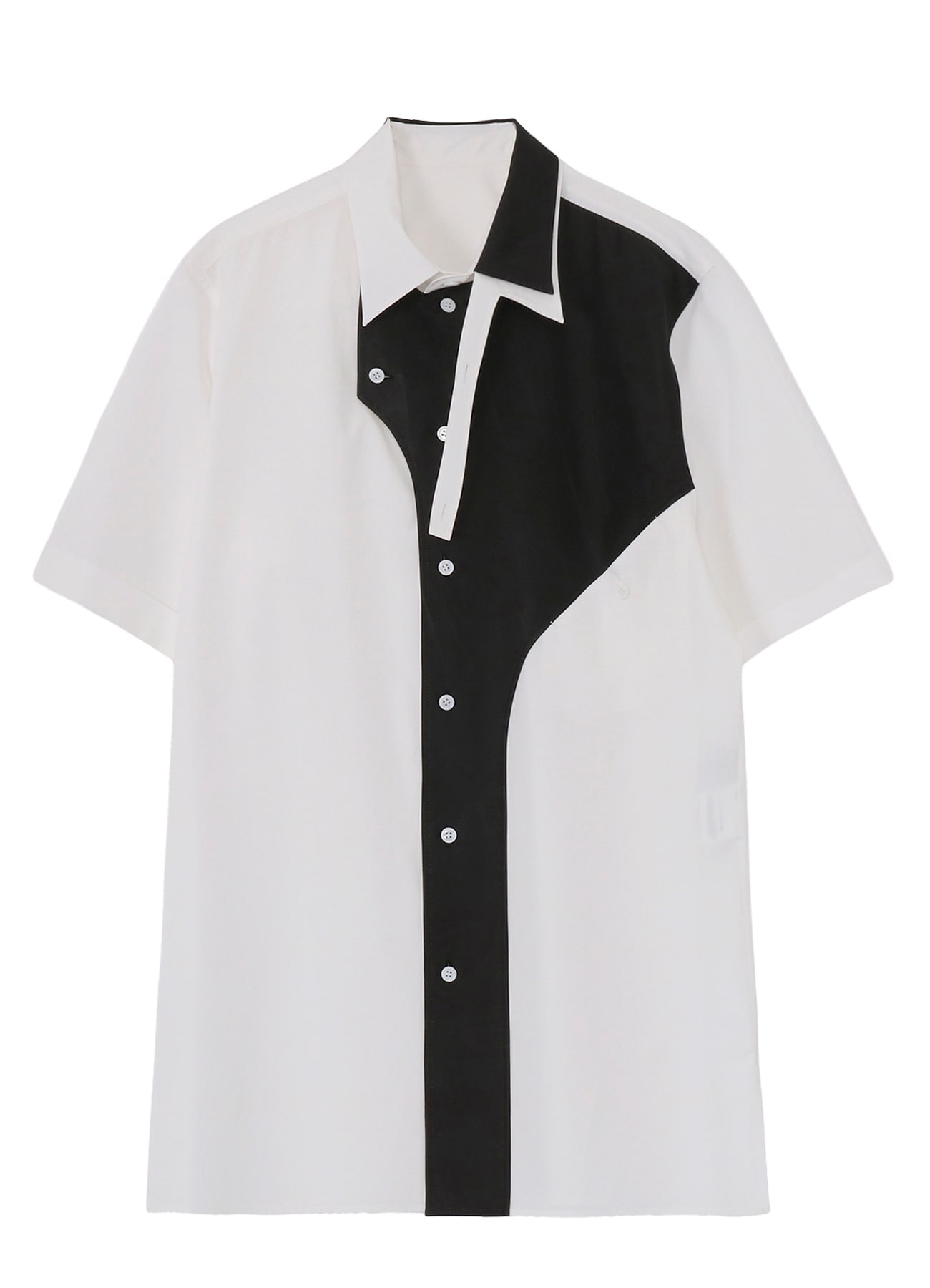 COTTON BROAD  BLACK AND WHITE ASYMMETRIC BLOUSE