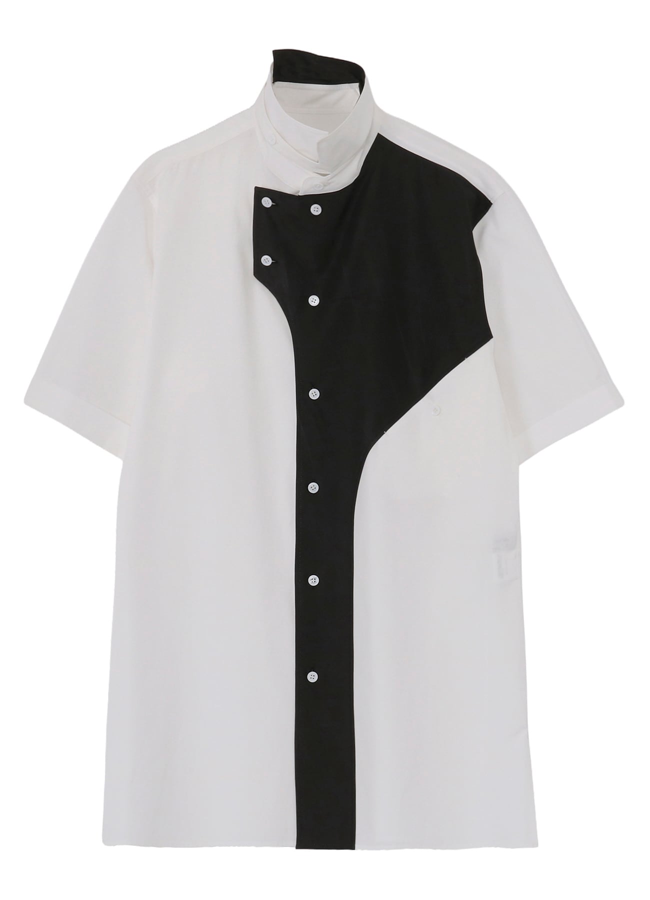 COTTON BROAD  BLACK AND WHITE ASYMMETRIC BLOUSE