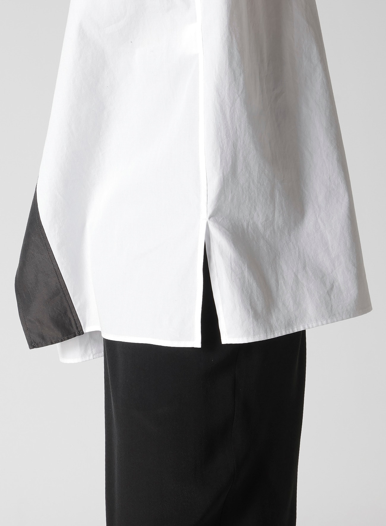 COTTON BROAD  BLACK AND WHITE ASYMMETRIC BLOUSE