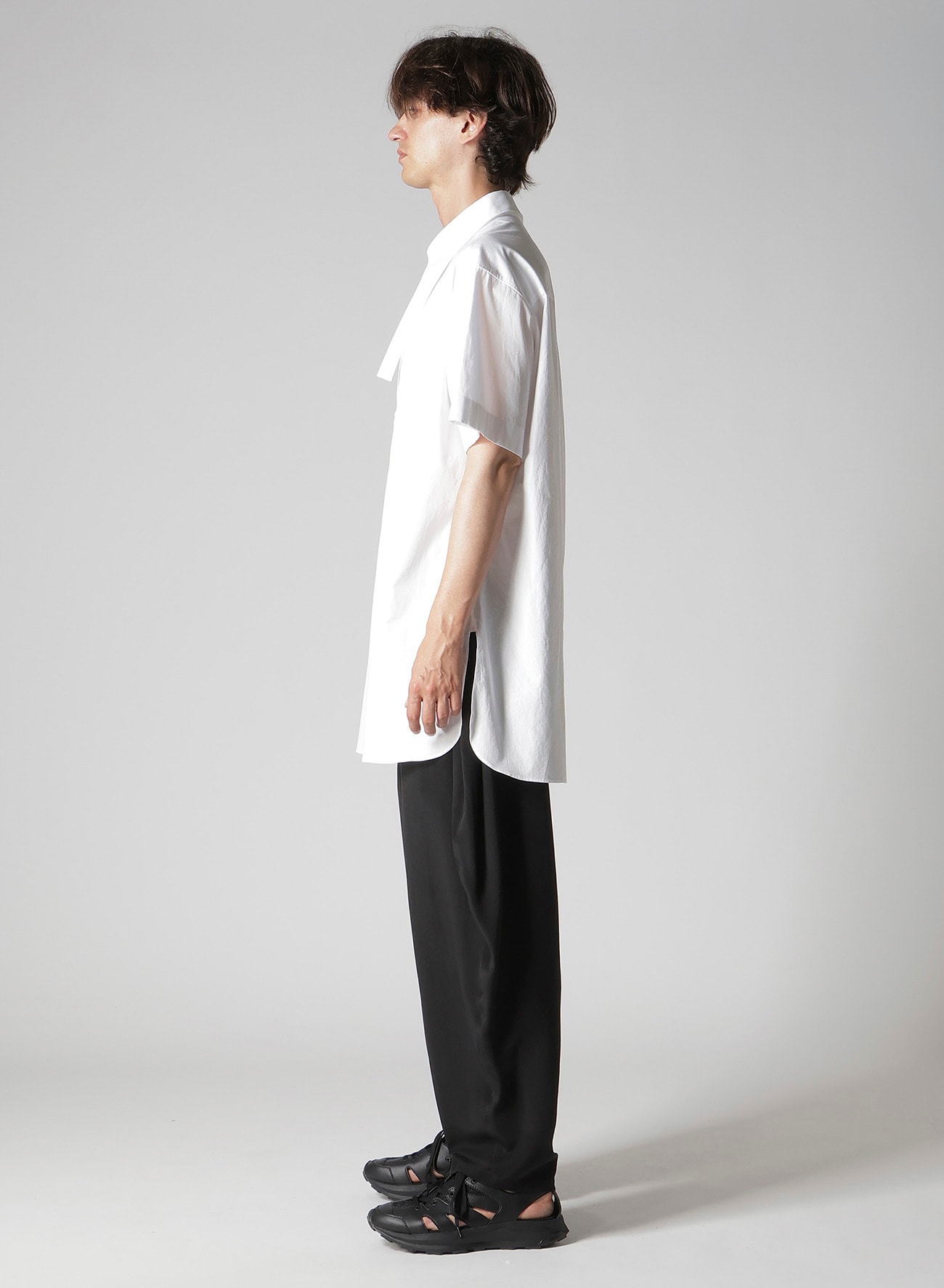 COTTON BROAD ASYMMETRIC LONG BLOUSE