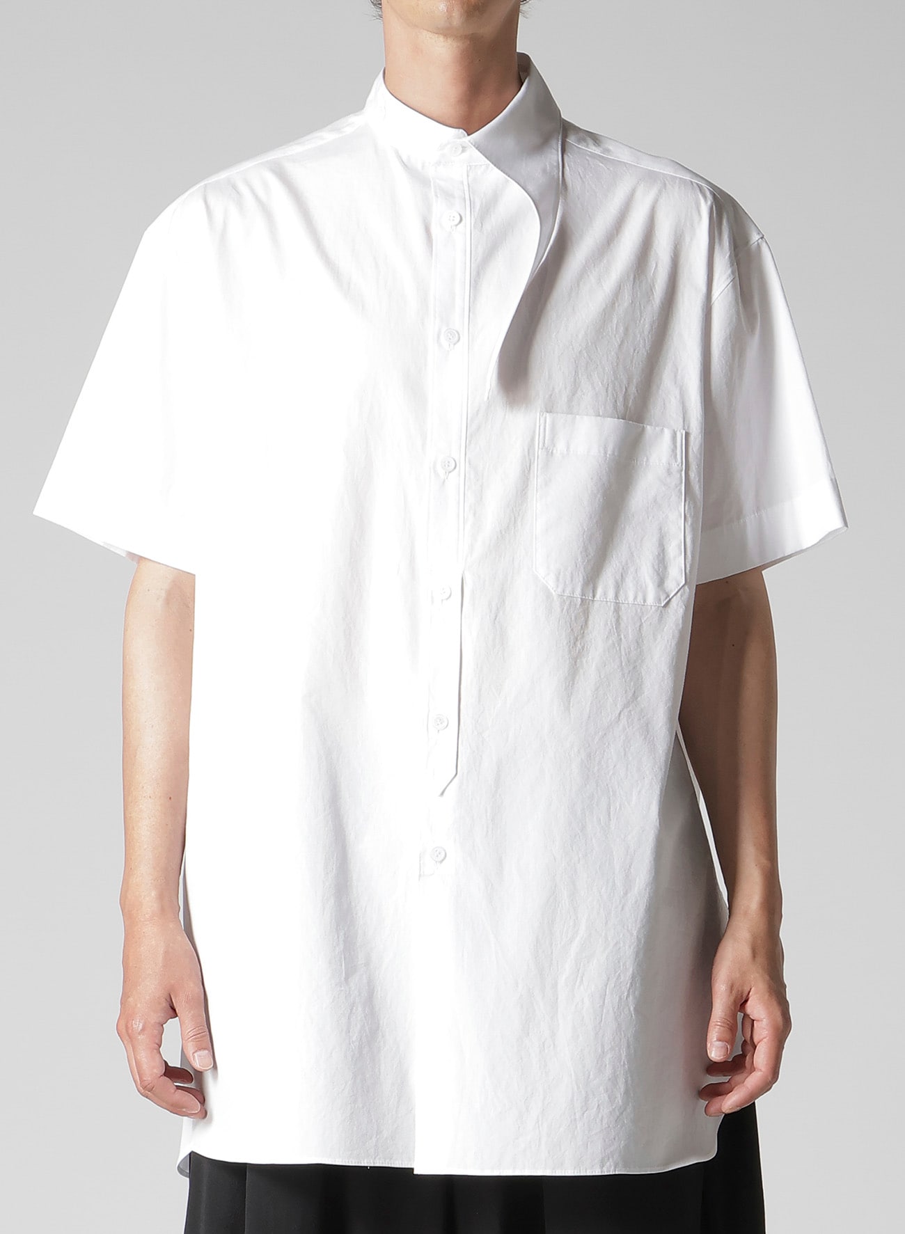 COTTON BROAD ASYMMETRIC LONG BLOUSE