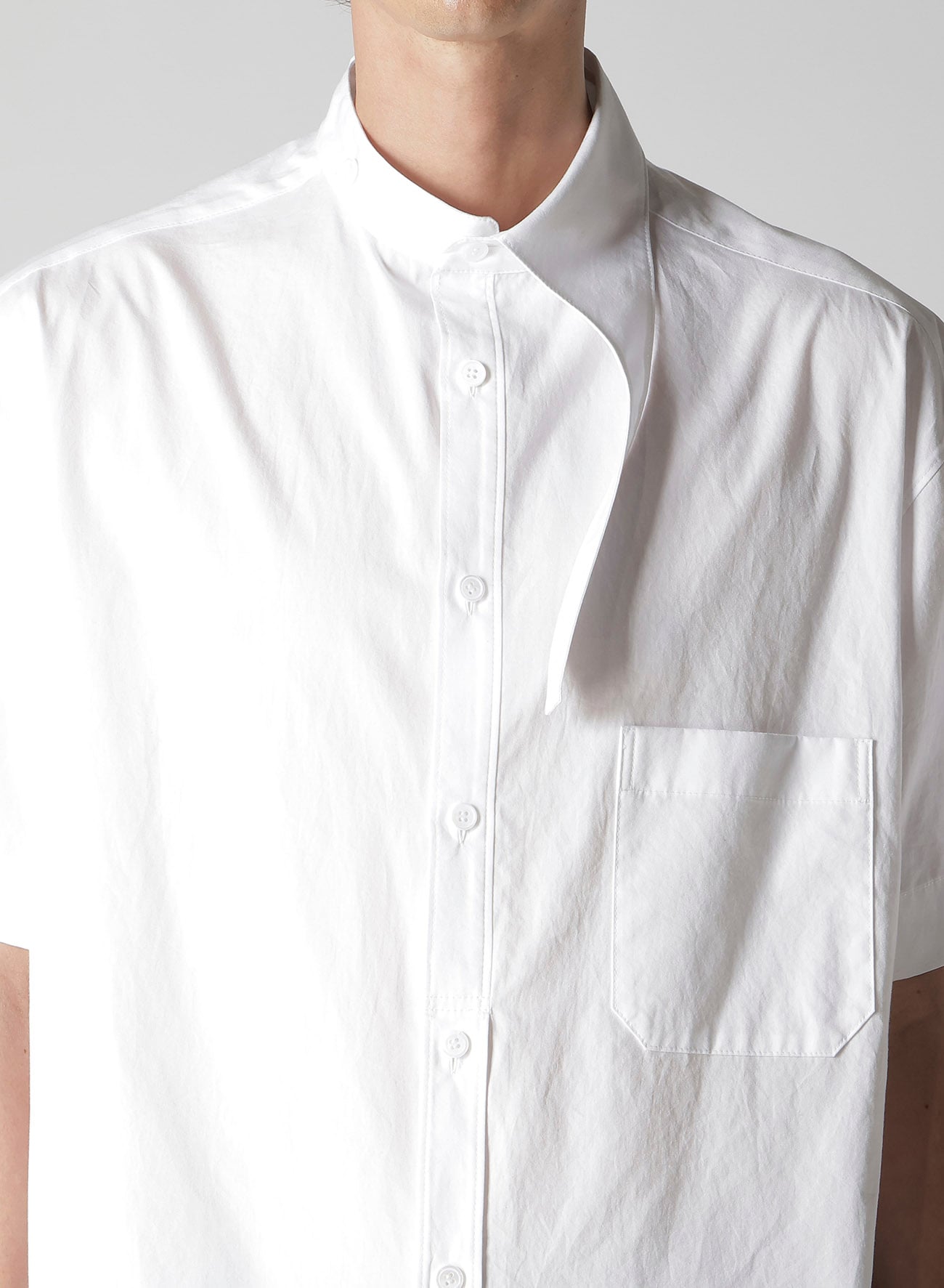 COTTON BROAD ASYMMETRIC LONG BLOUSE