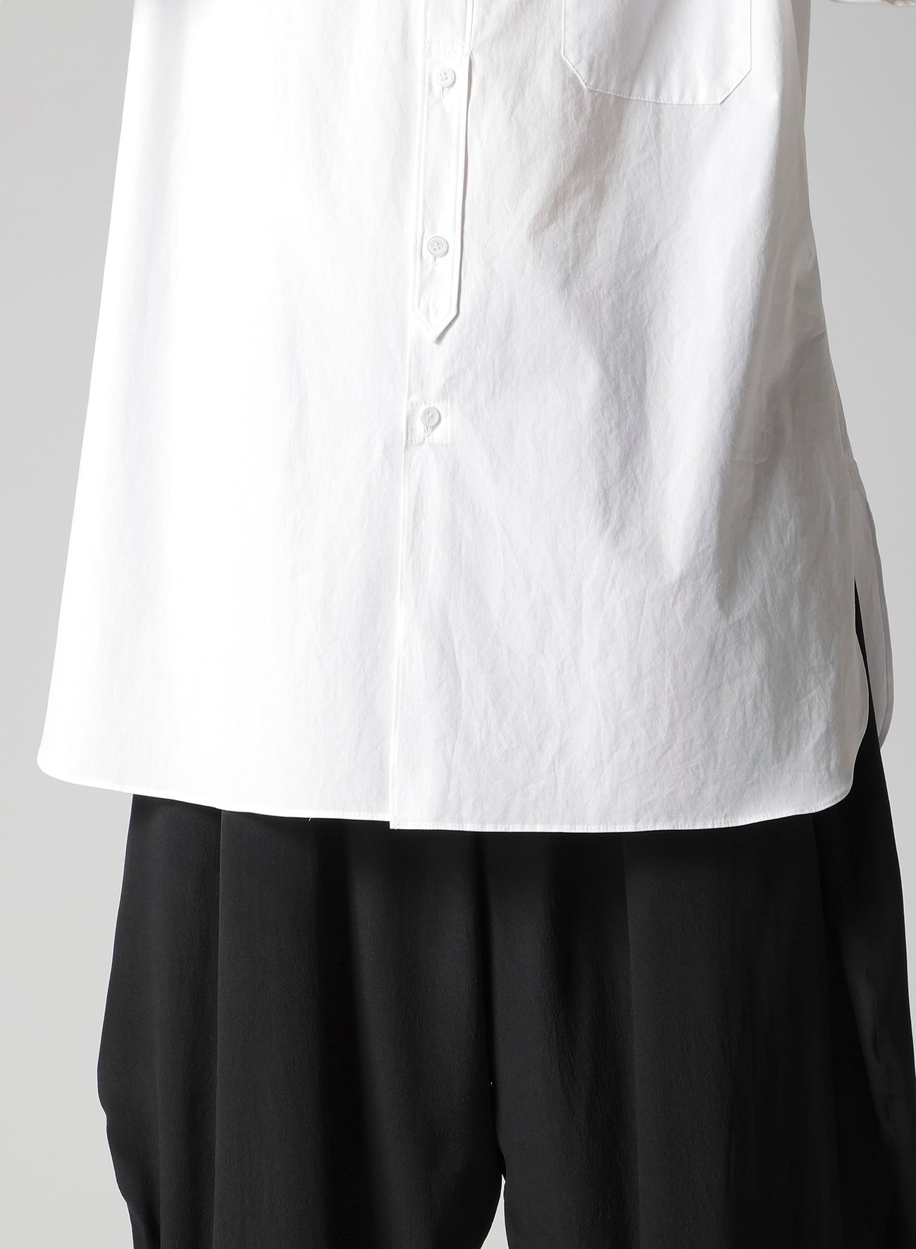 COTTON BROAD ASYMMETRIC LONG BLOUSE