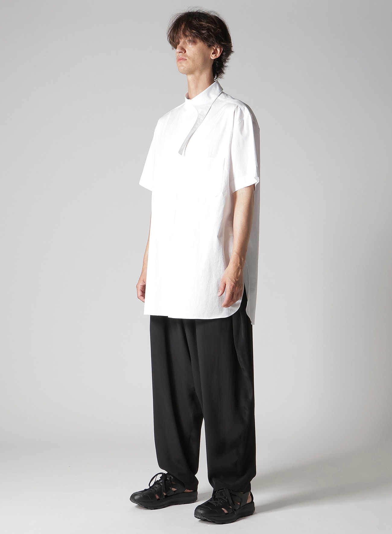 COTTON BROAD ASYMMETRIC LONG BLOUSE