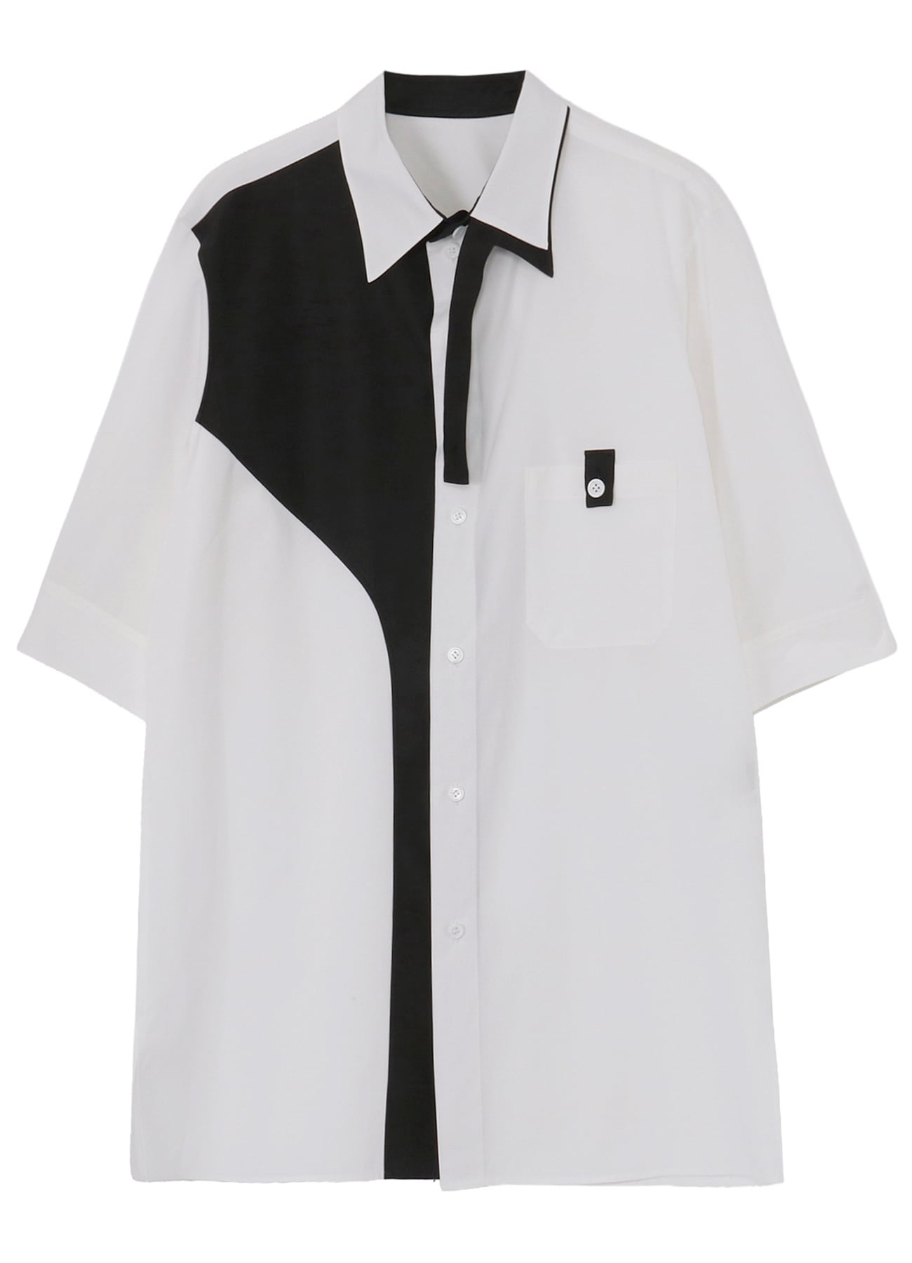 COTTON BROAD BLACK AND WHITE TRIPLE COLLAR BLOUSE