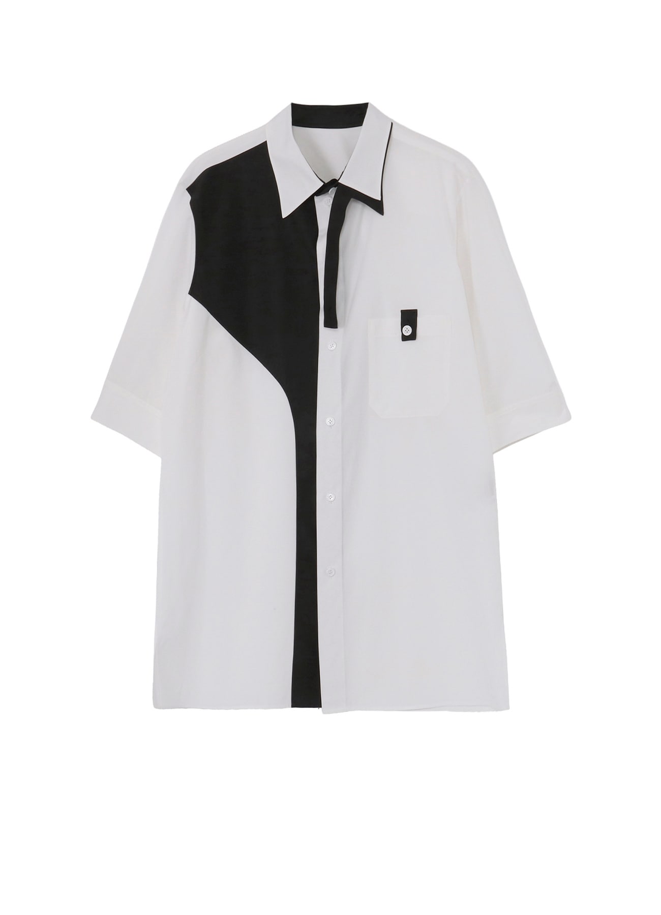 COTTON BROAD BLACK AND WHITE TRIPLE COLLAR BLOUSE