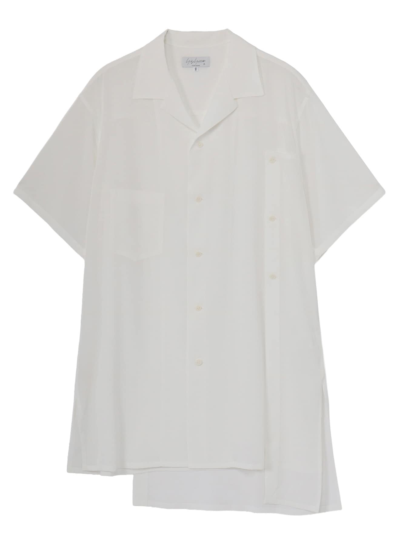 WHITE TA TUXEDO SHORT SLEEVE LAYERED BLOUSE