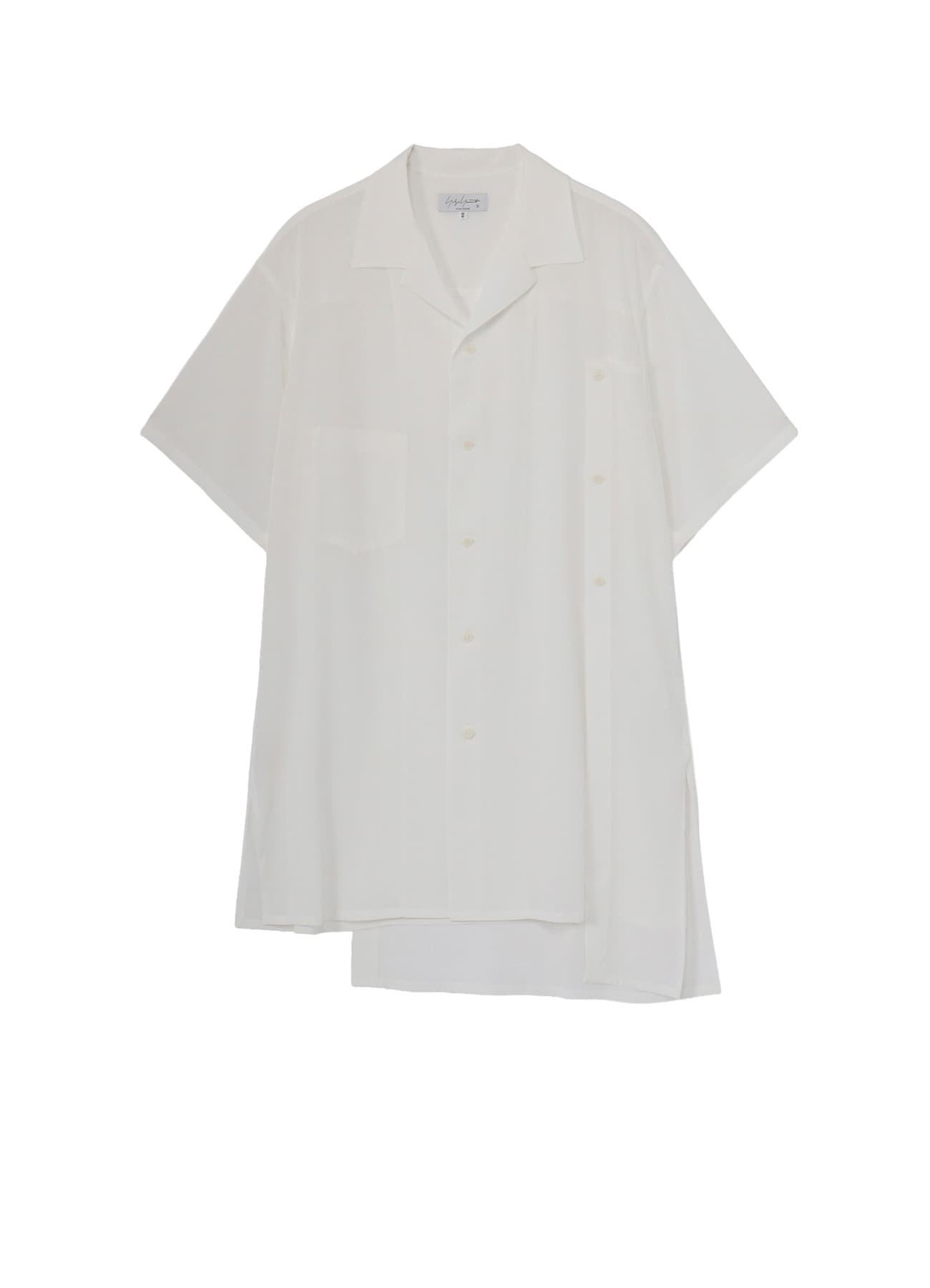 WHITE TA TUXEDO SHORT SLEEVE LAYERED BLOUSE