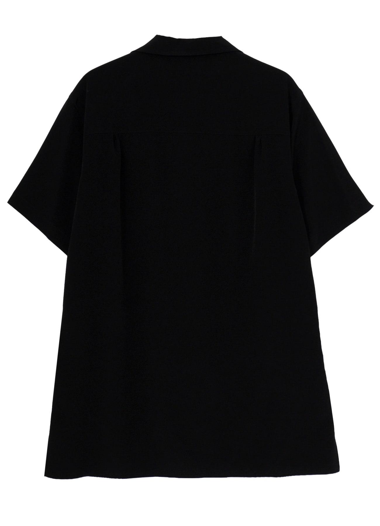 TA TUXEDO SHORT SLEEVE OPEN COLLAR BLOUSE