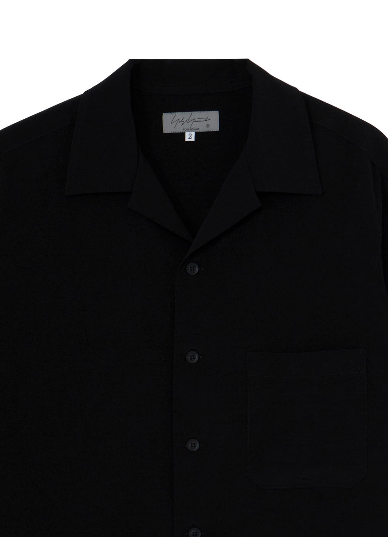 TA TUXEDO SHORT SLEEVE OPEN COLLAR BLOUSE