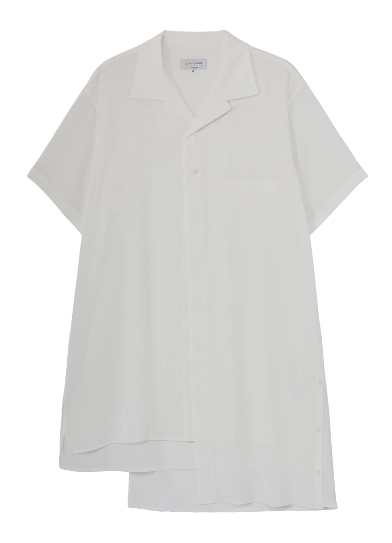 WHITE TA TUXEDO SHORT SLEEVE DOUBLE BLOUSE