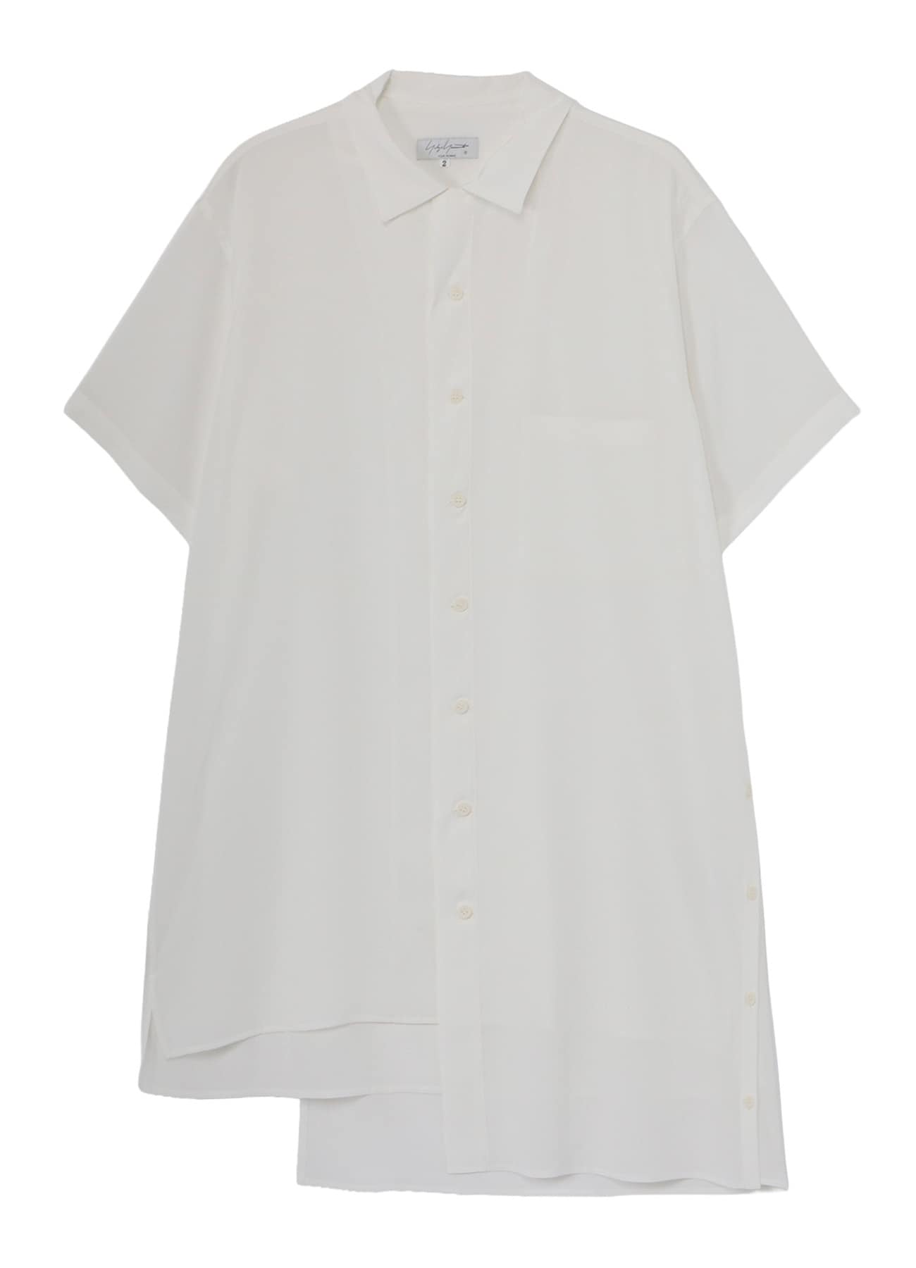 WHITE TA TUXEDO SHORT SLEEVE DOUBLE BLOUSE