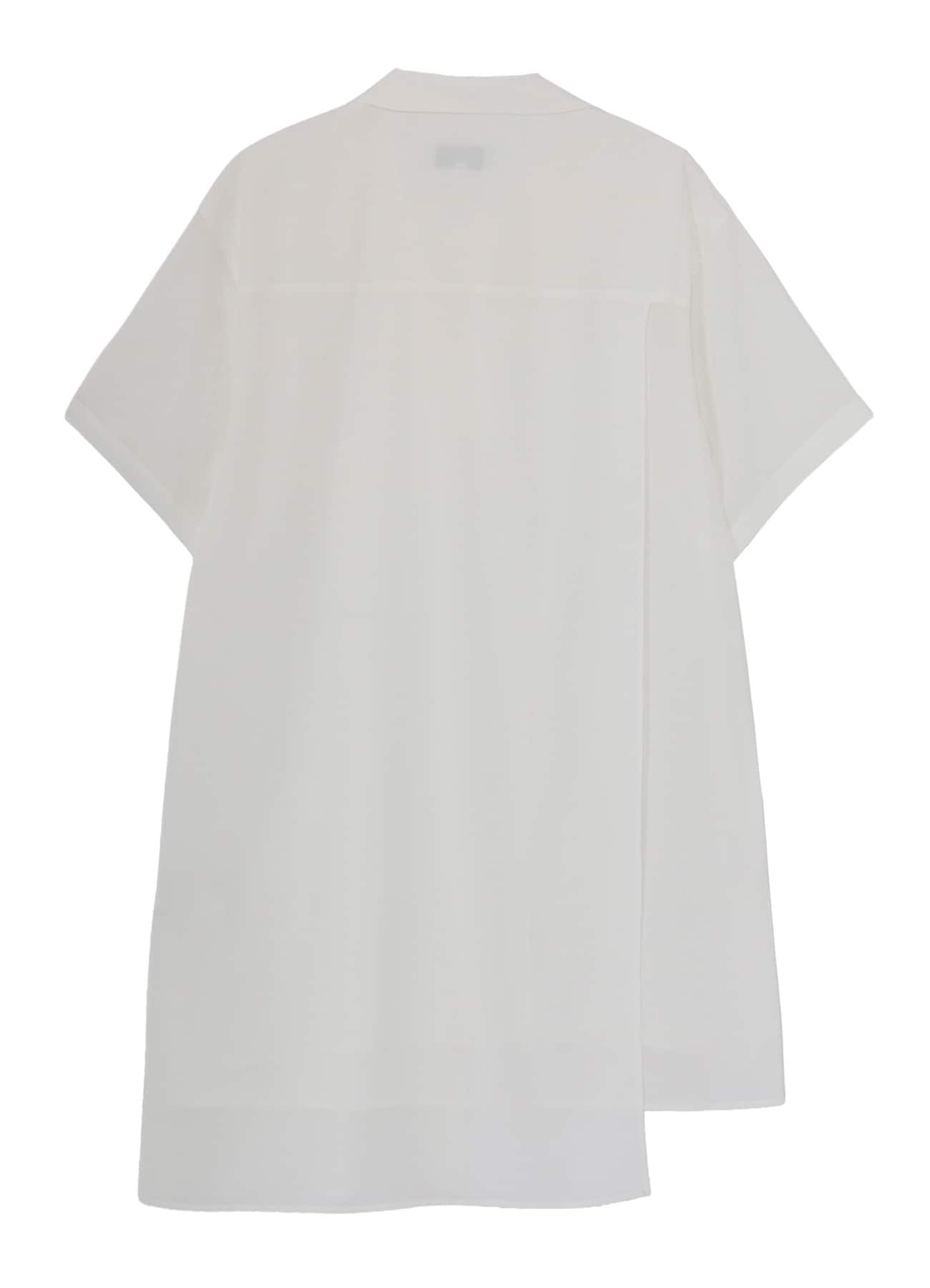 WHITE TA TUXEDO SHORT SLEEVE DOUBLE BLOUSE