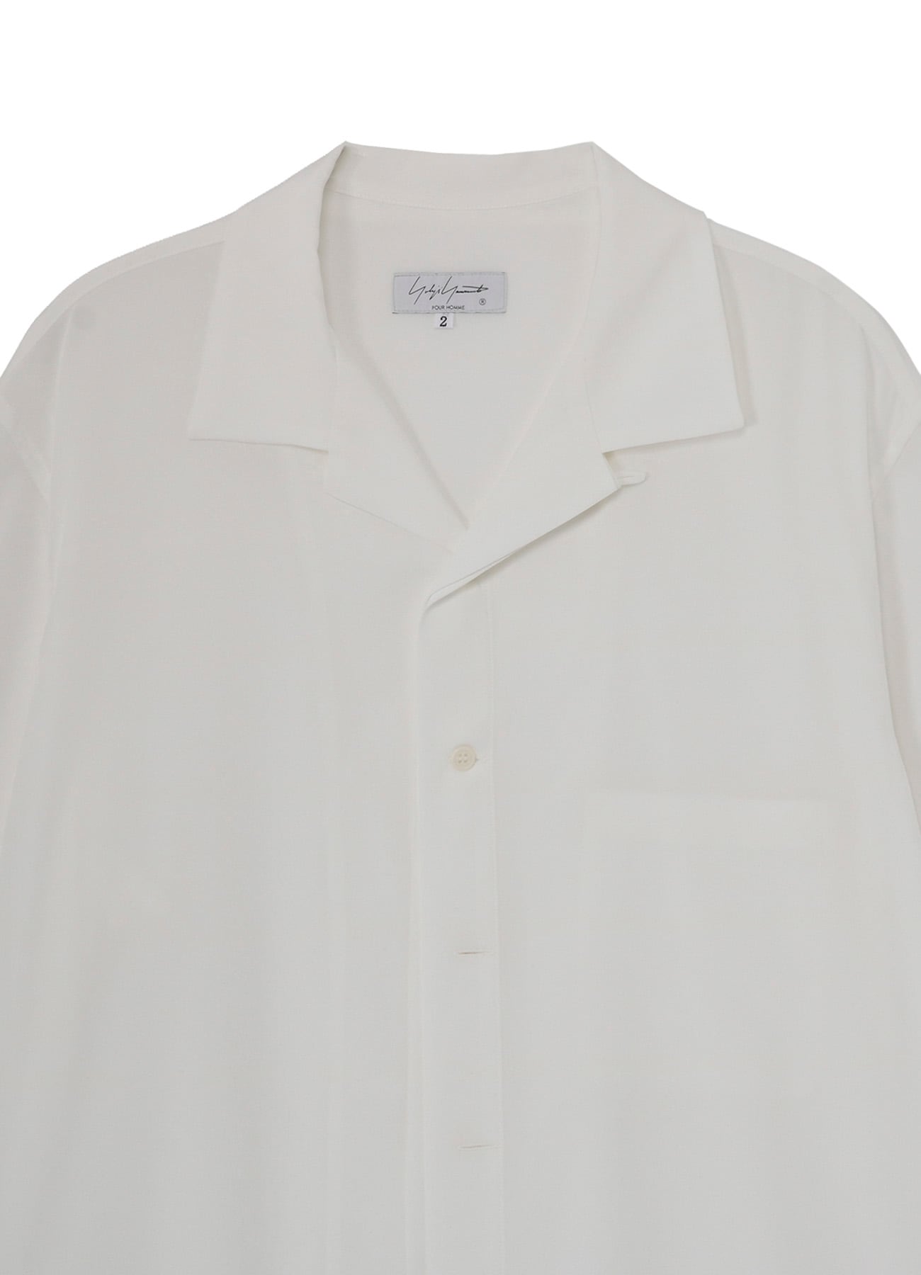 WHITE TA TUXEDO SHORT SLEEVE DOUBLE BLOUSE